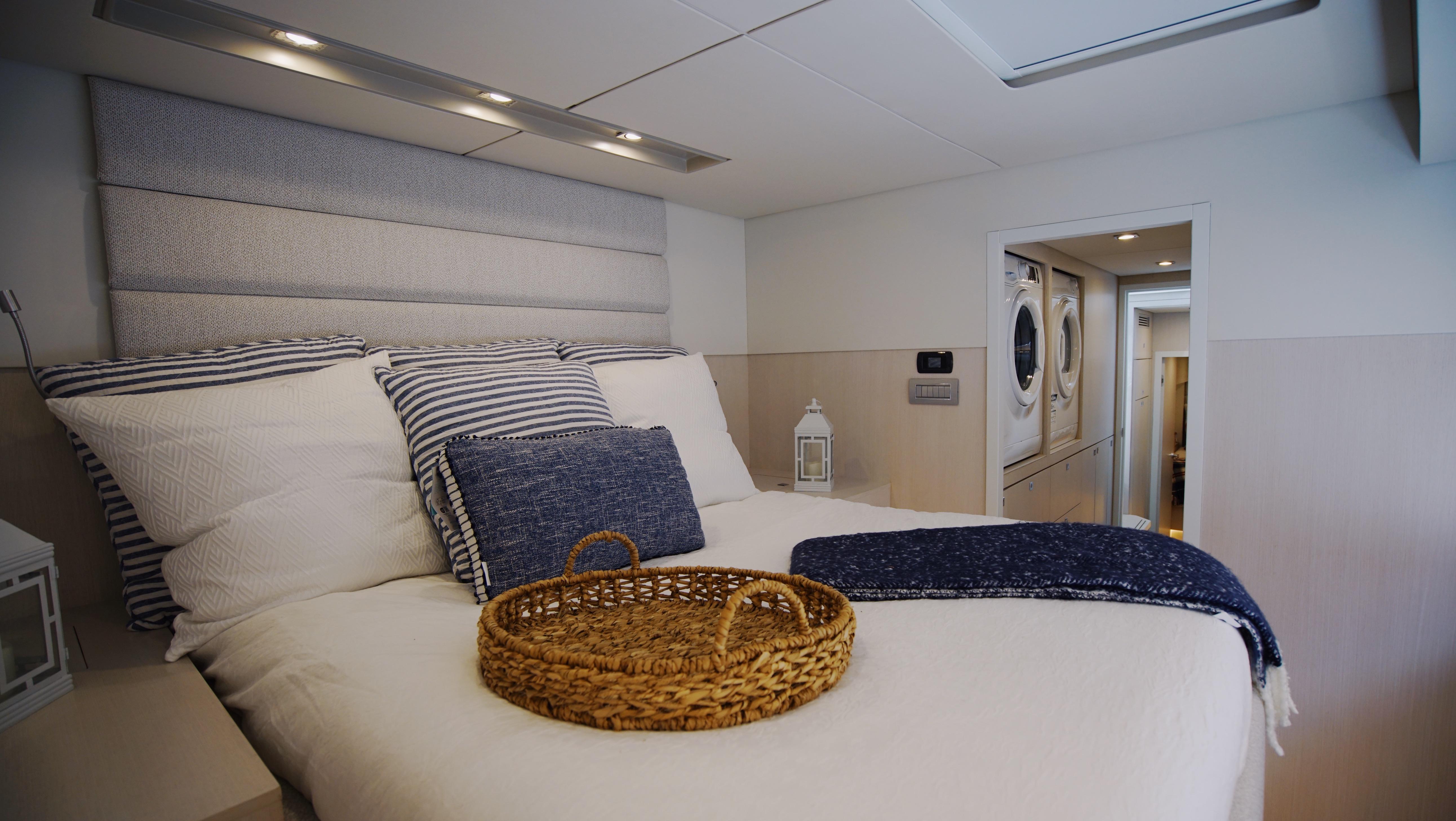 Two Oceans-555  008 2025 -FL-US-Luxurious bedroom interior on Two Oceans 555  008 yacht, featuring elegant bedding and decor.-9676126 | Thumbnail