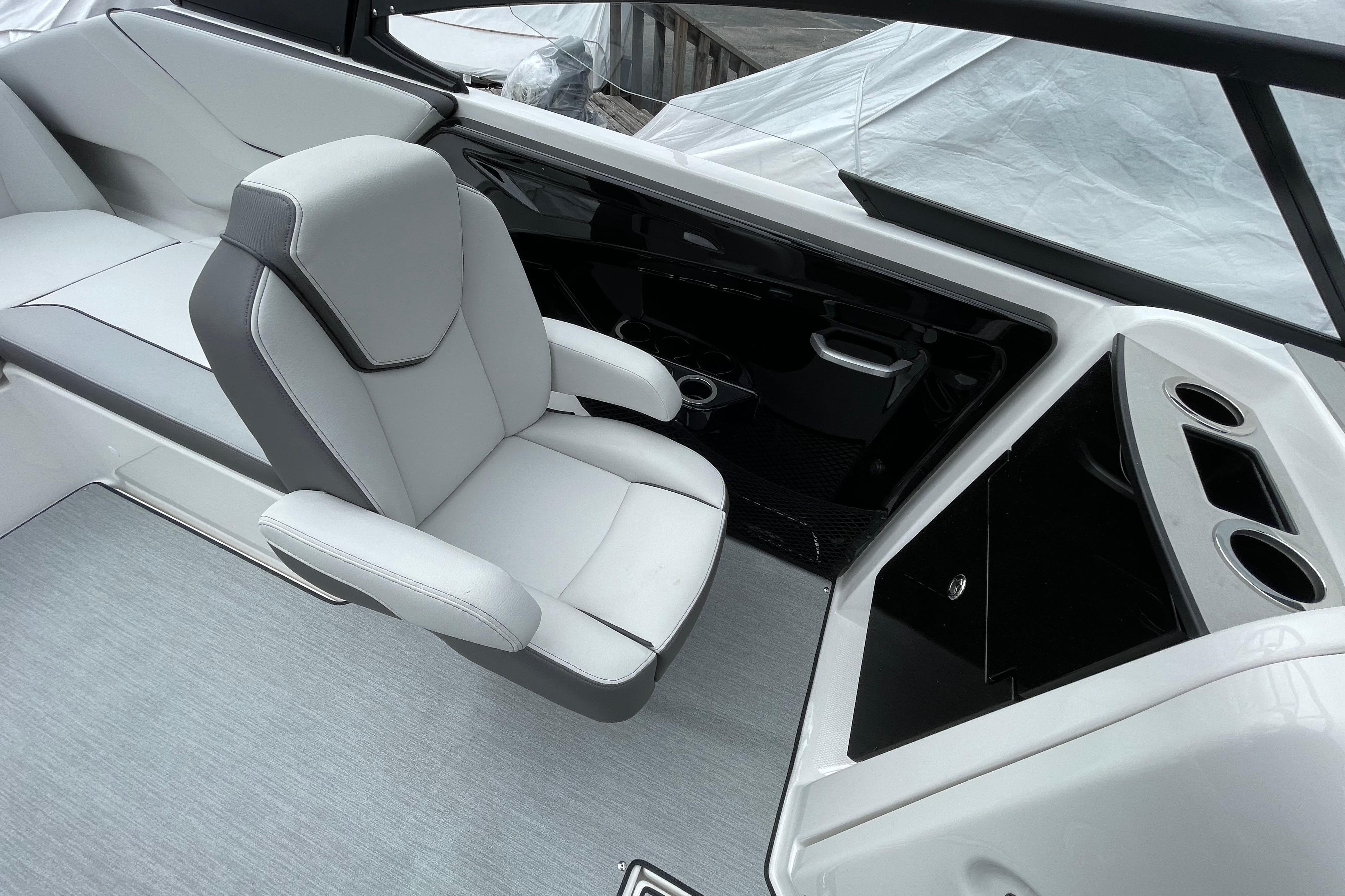 2026 Yamaha AR250 boat interior with sleek seating and modern design.