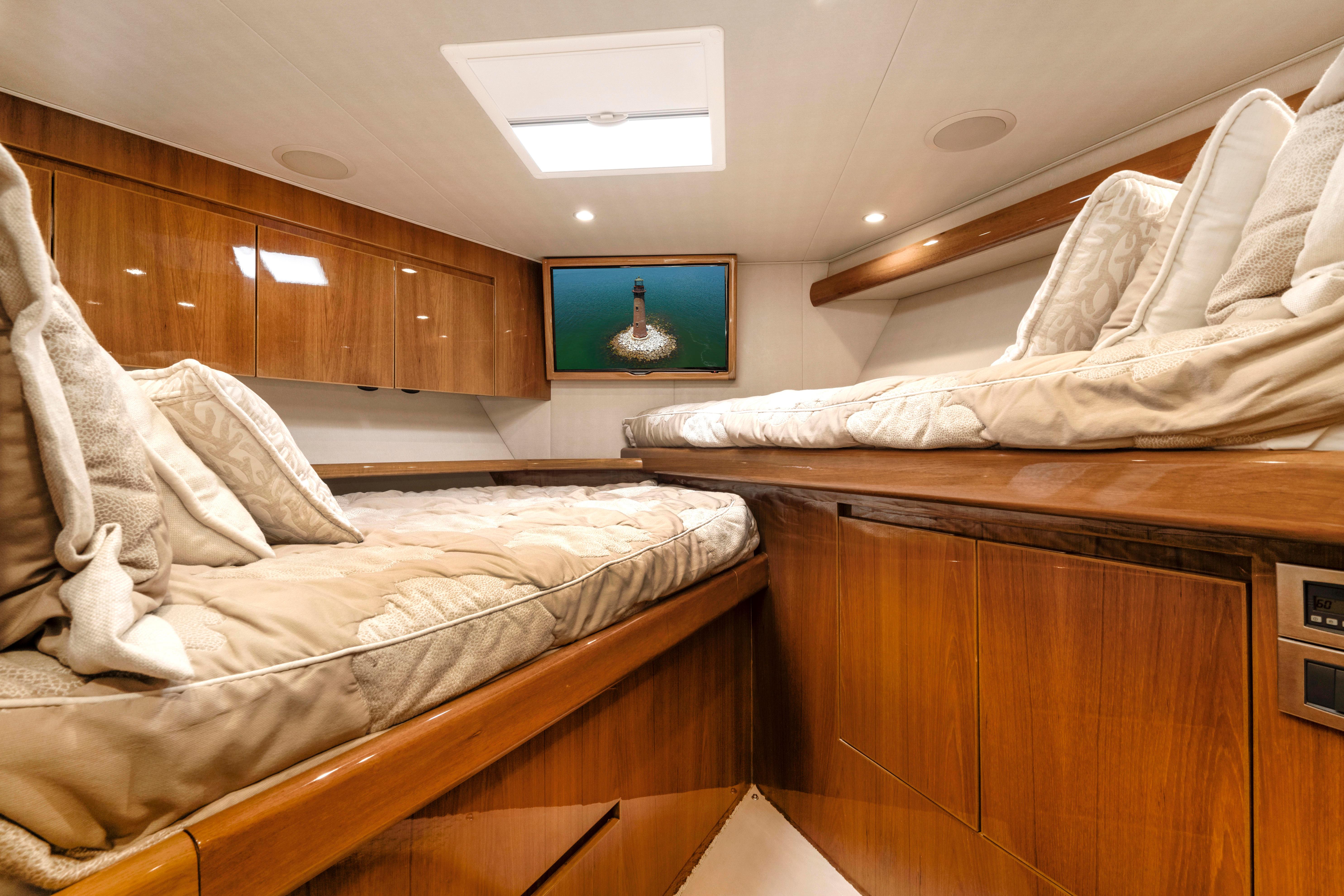2014 70 Viking Convertible Wild Eagle Fwd Stateroom