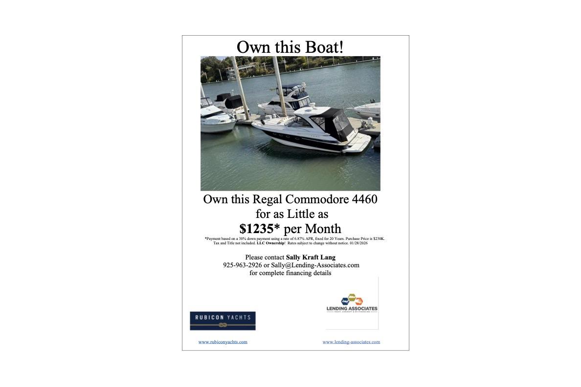 2006 Regal Commodore 4460 boat for sale, $1235/month financing available. Contact for details.