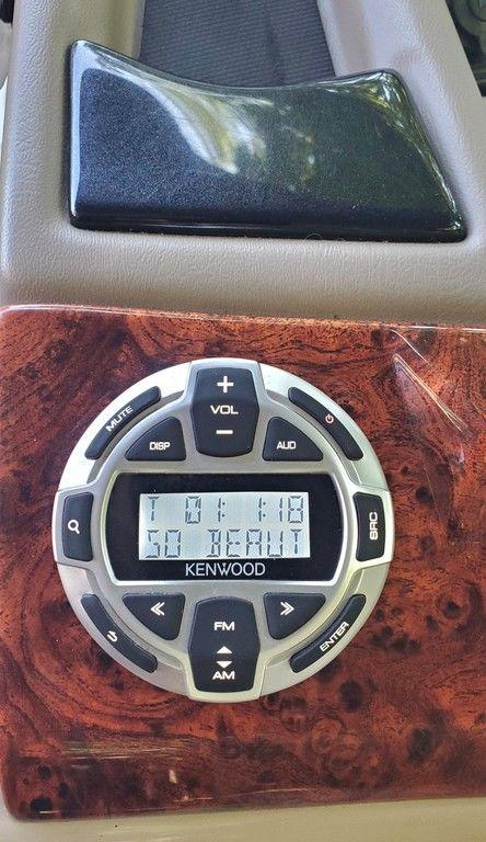 Kenwood audio control panel in 2017 Regency 220 DL3 boat.