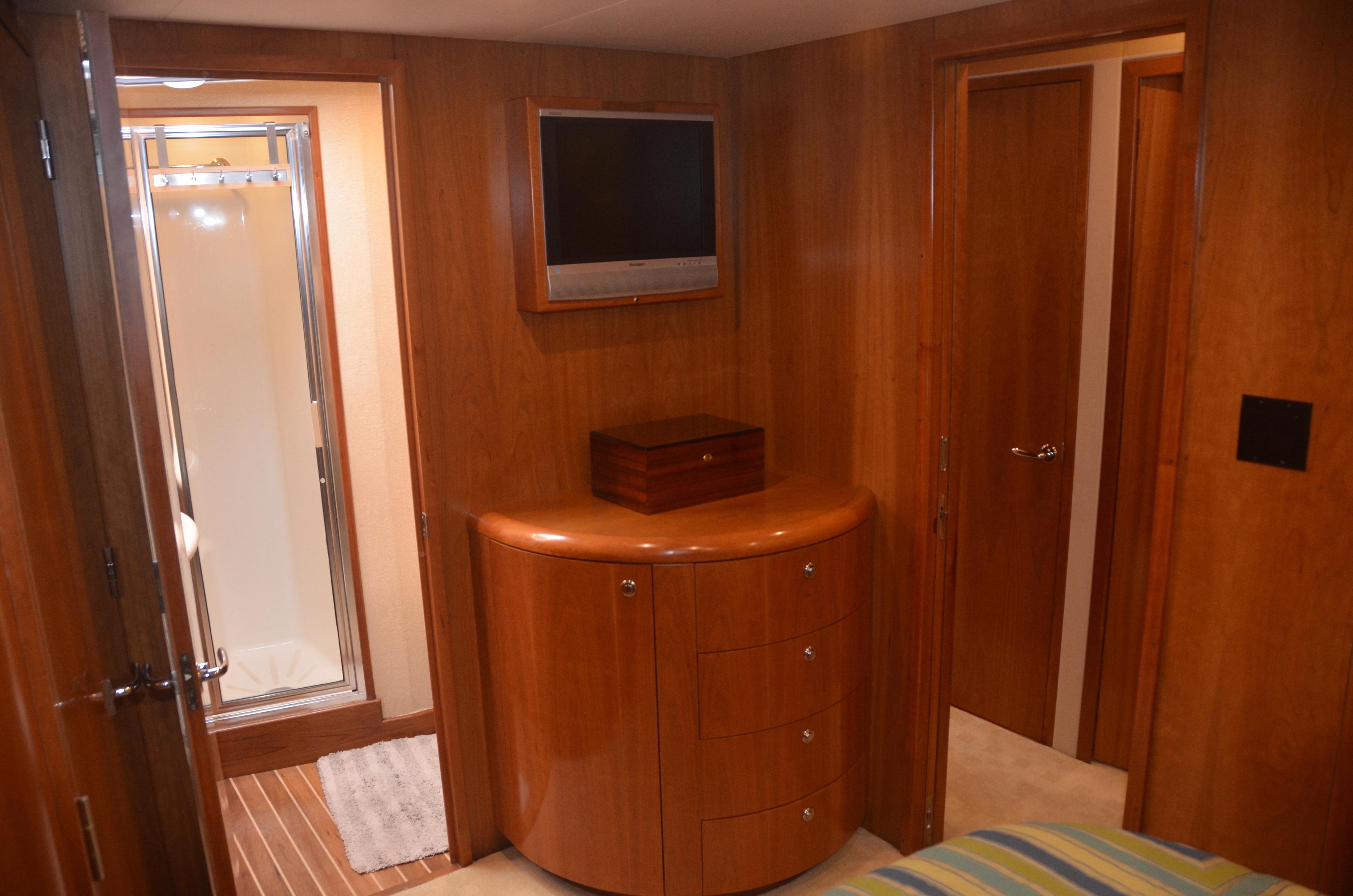 Hatteras 54 Maverick-Master Stateroom, TV and Storage