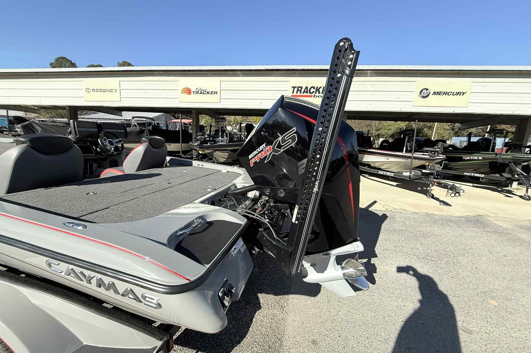 2022 Caymas CX20PRO boat with Mercury Pro XS engine at dealership.
