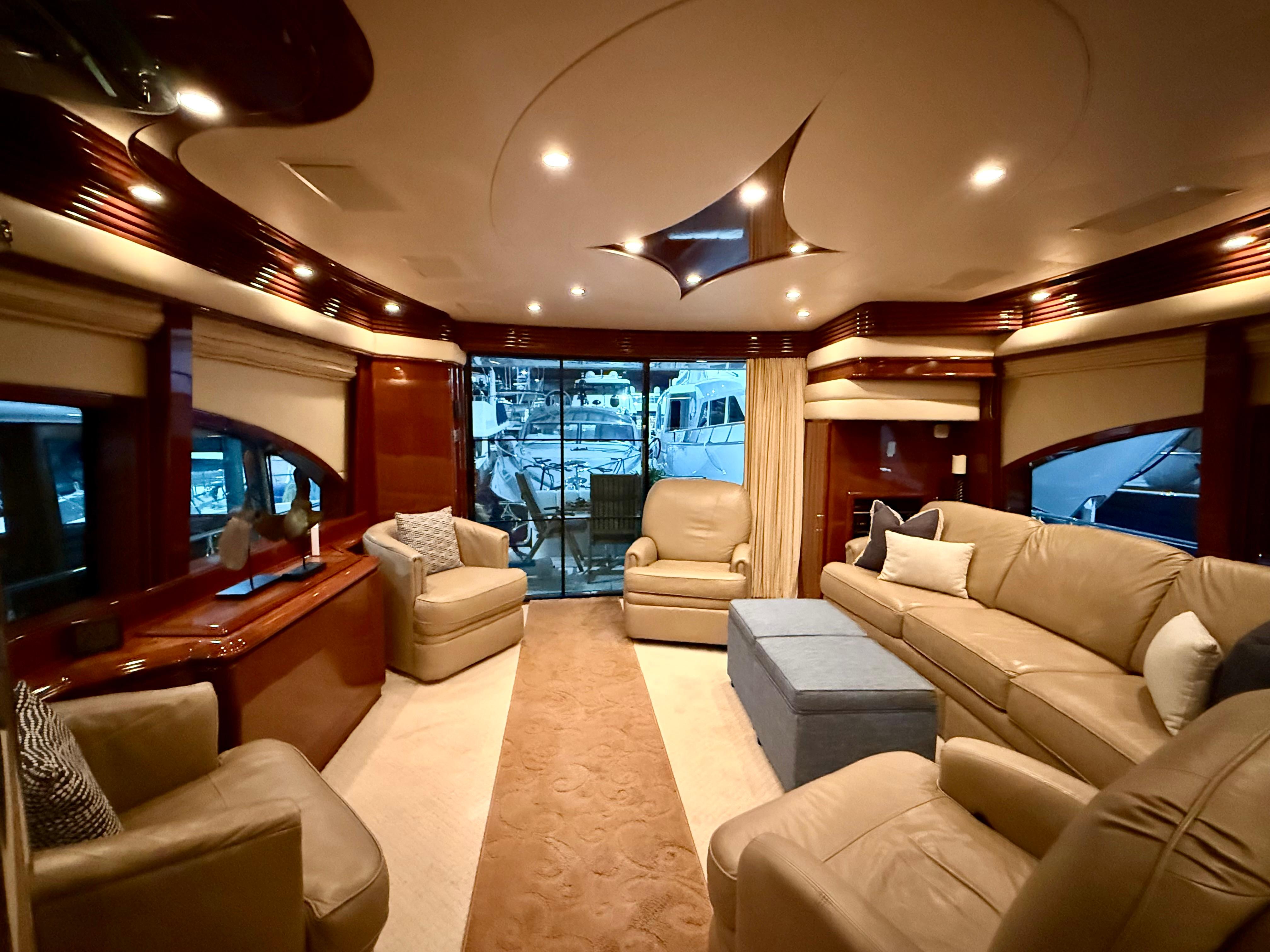 Marquis-65 2005-Tenacity FL-US-Luxurious interior of a 2005 Marquis 65 yacht with plush seating and elegant design.-9656261 | Thumbnail
