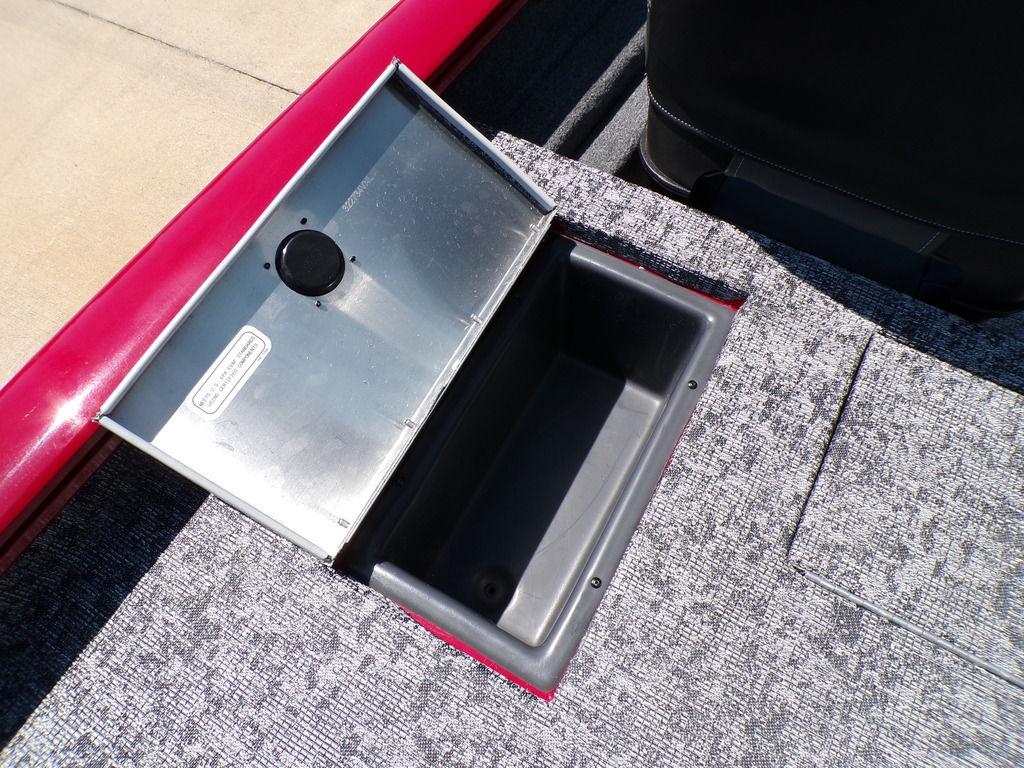 Open storage compartment on 2025 Tracker Pro Team 175 TF® boat.