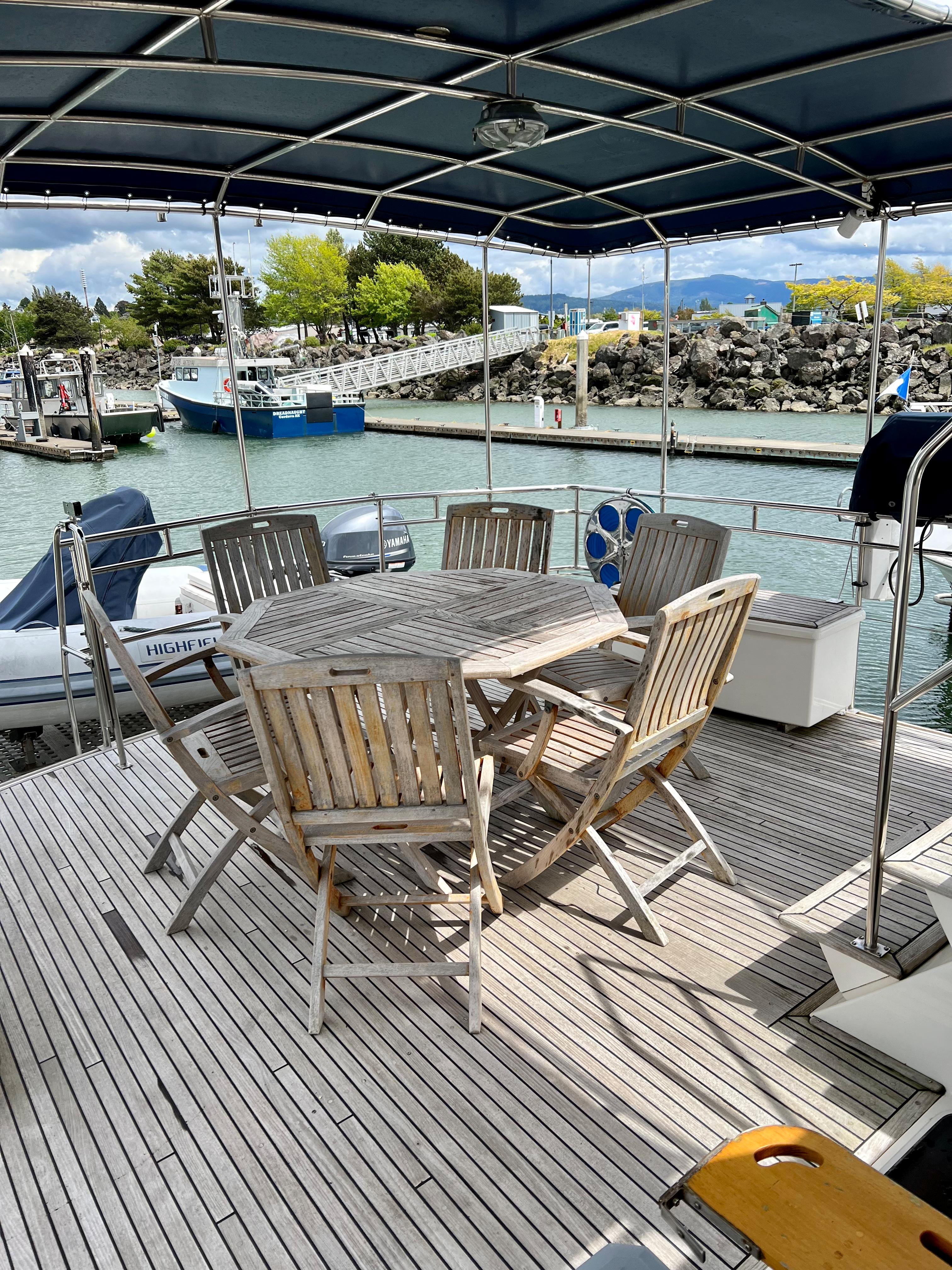 Aft deck dining area