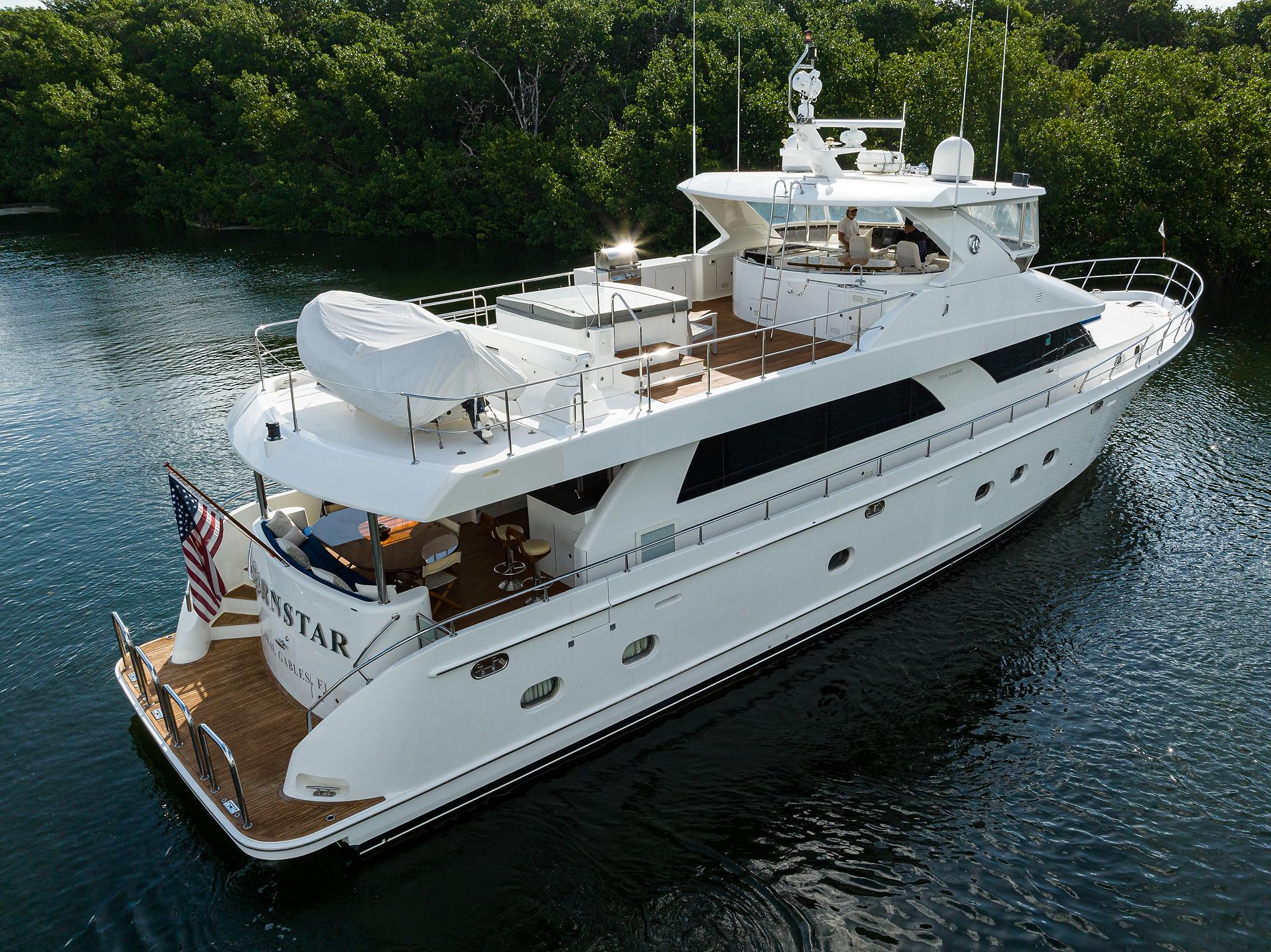 Ocean Alexander 80 BARNSTAR - Starboard Aft Aerial Profile