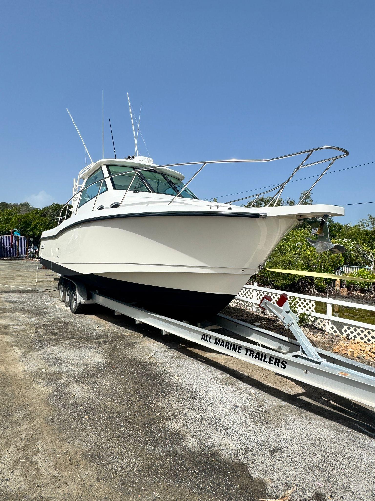 Boston Whaler-345 Conquest 2012 -PR-2012 Boston Whaler 345 Conquest on a trailer, ready for transport.-9446483 | Thumbnail