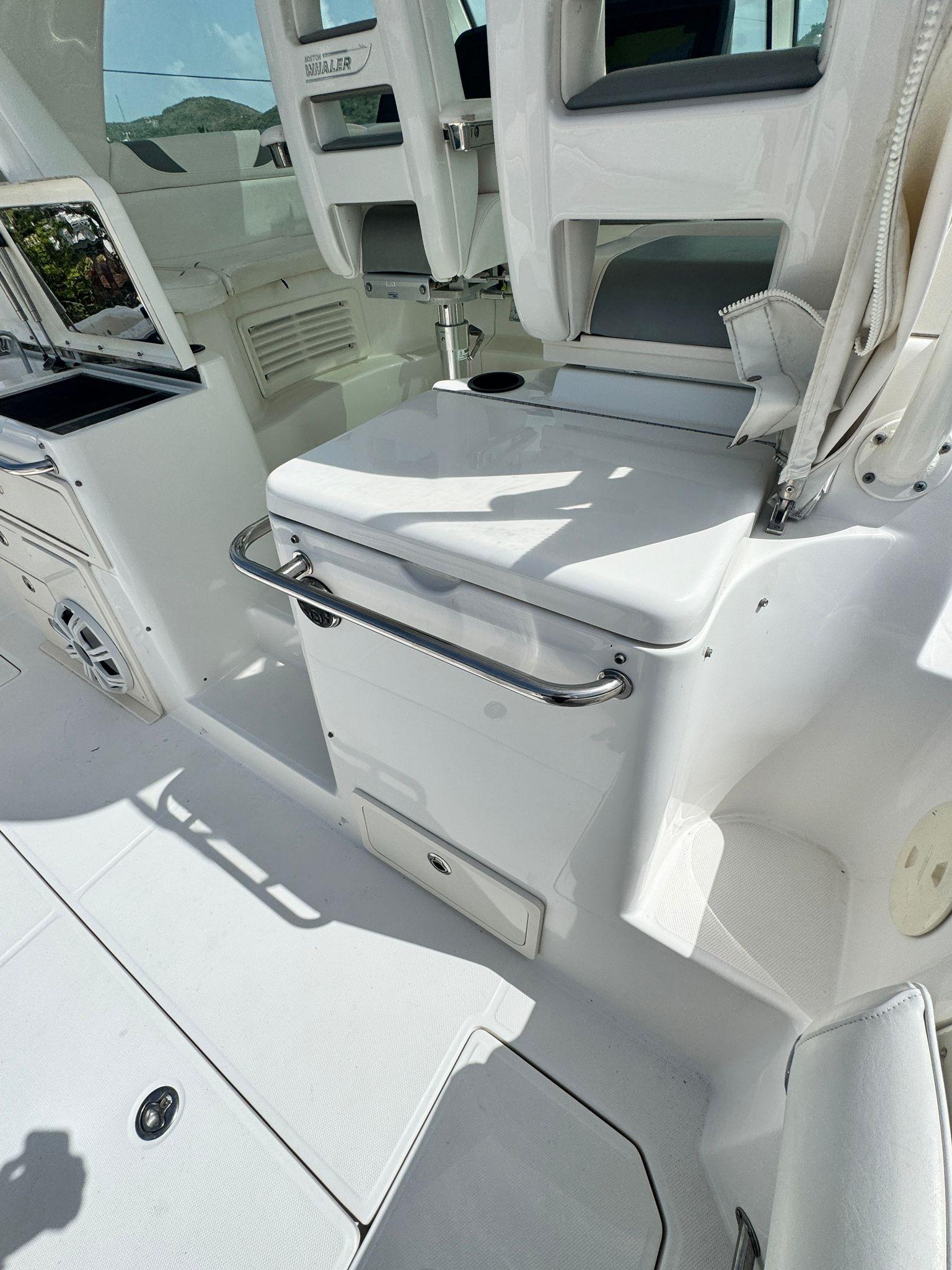 Boston Whaler-345 Conquest 2012 -PR-2012 Boston Whaler 345 Conquest boat interior with seating and storage.-9446483 | Thumbnail