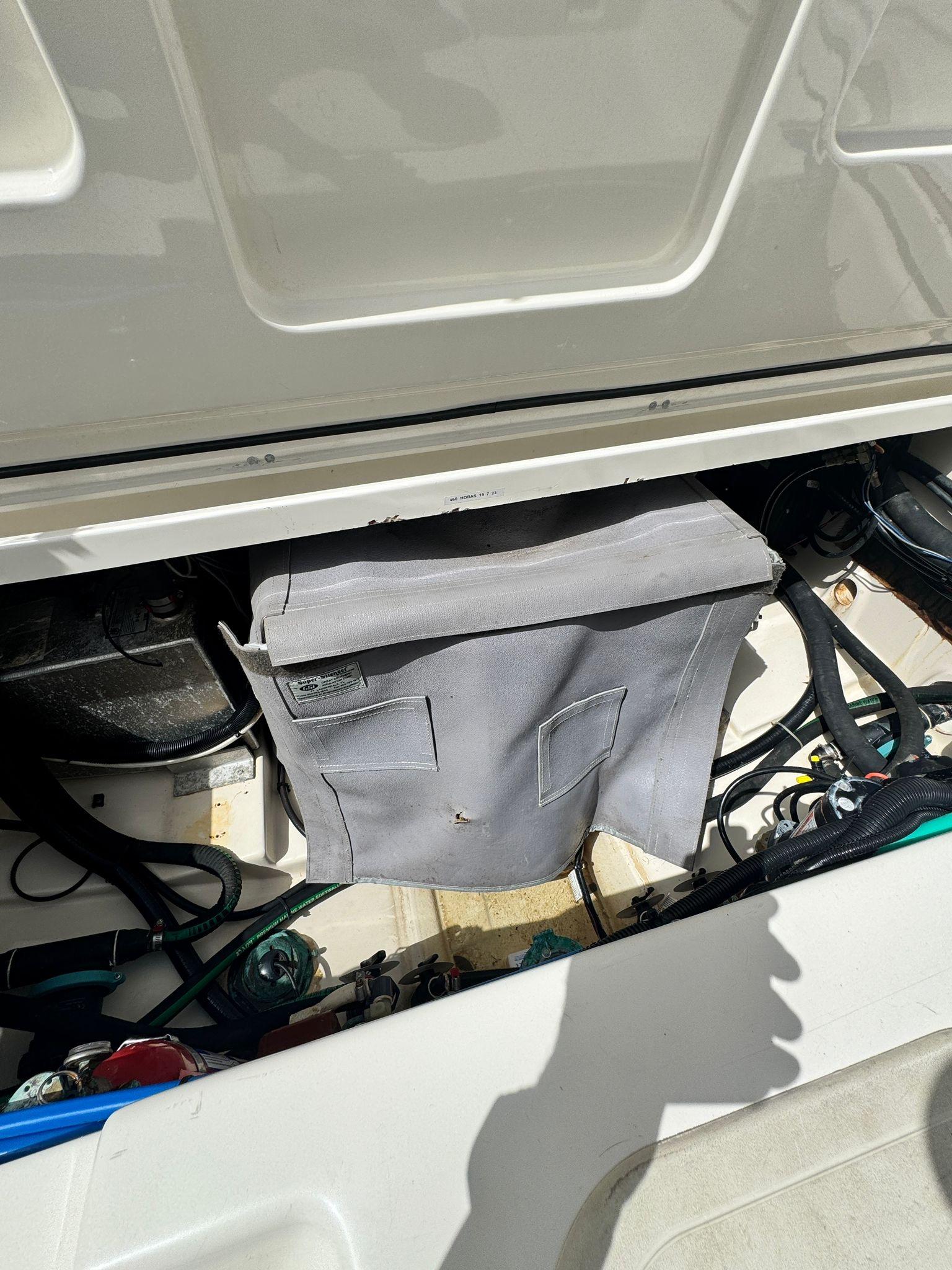 Boston Whaler-345 Conquest 2012 -PR-2012 Boston Whaler 345 Conquest engine compartment with protective cover.-9446483 | Thumbnail