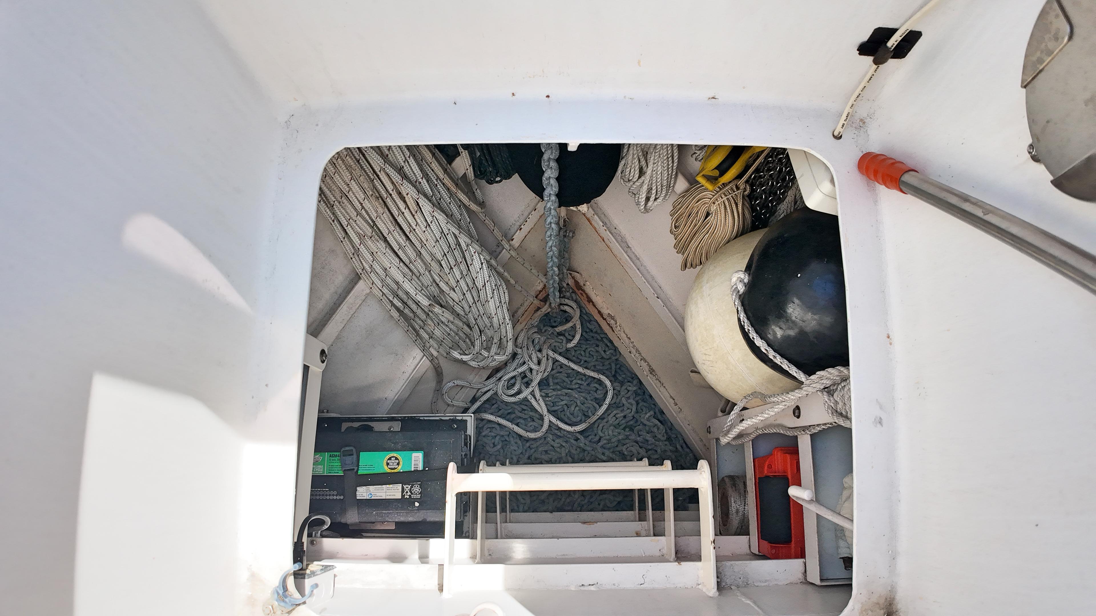 Custom-Holland Marine 50 Custom Trawler 1993-La Vita Marina SC-US-Interior view of 1993 Holland Marine 50 Custom Trawler storage compartment with ropes and equipment.-9816492 | Thumbnail