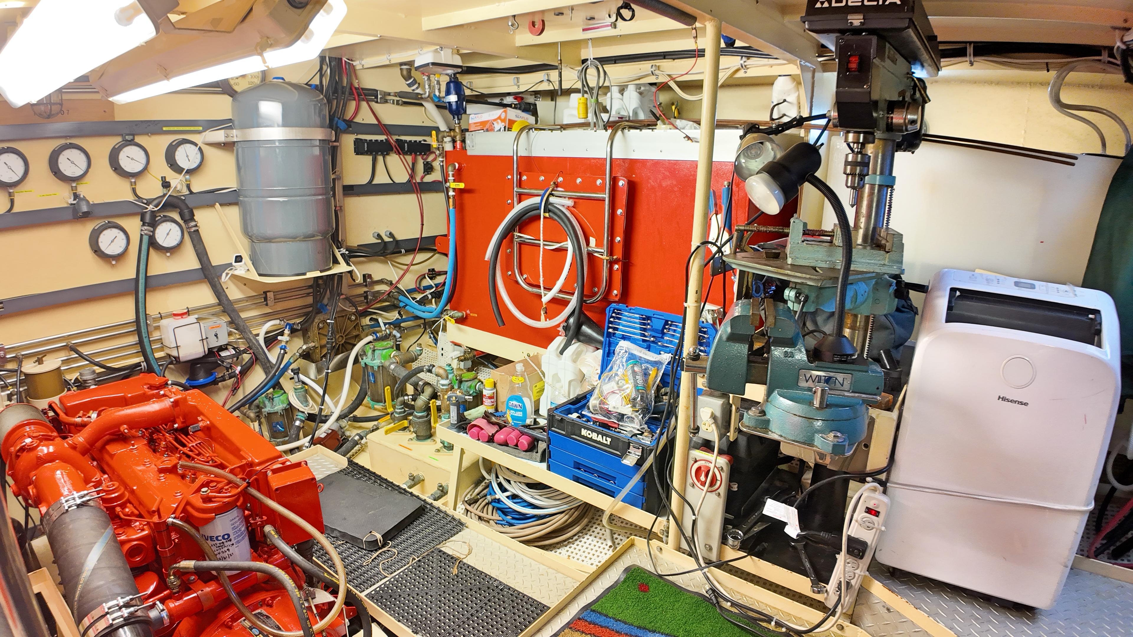 Custom-Holland Marine 50 Custom Trawler 1993-La Vita Marina SC-US-Engine room of 1993 Holland Marine 50 Custom Trawler with equipment and tools.-9816492 | Thumbnail