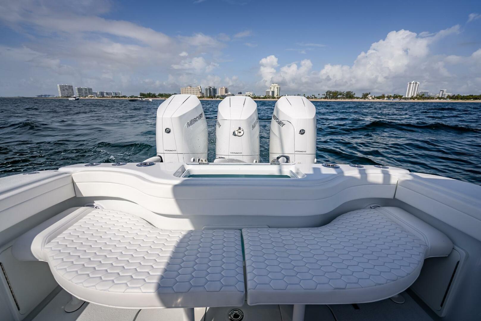 Yellowfin-34 Offshore 2025-34 Offshore FL-US-2025 Yellowfin 34 Offshore boat with triple engines on open water.-9806499 | Thumbnail