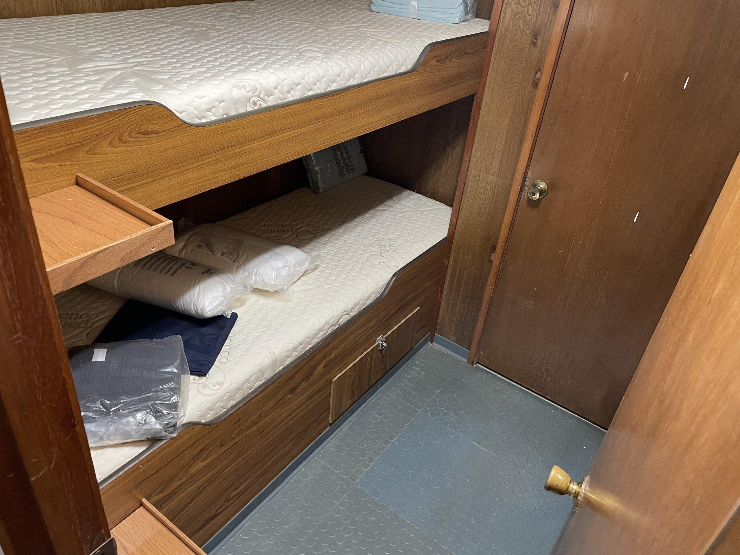 Custom-C & G Boat Works High Speed Supply Vessel 2002-VISION FL-US-Bunk beds in a 2002 custom offshore supply vessel cabin with wooden interior.-9686575 | Thumbnail