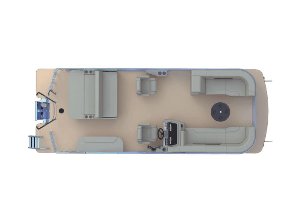 2025 Godfrey Sweetwater 2286 SFLC pontoon boat layout, top view.