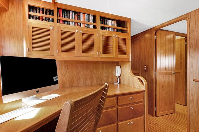Navistar Yacht Photos Pics Office and companionway door to VIP stateroom