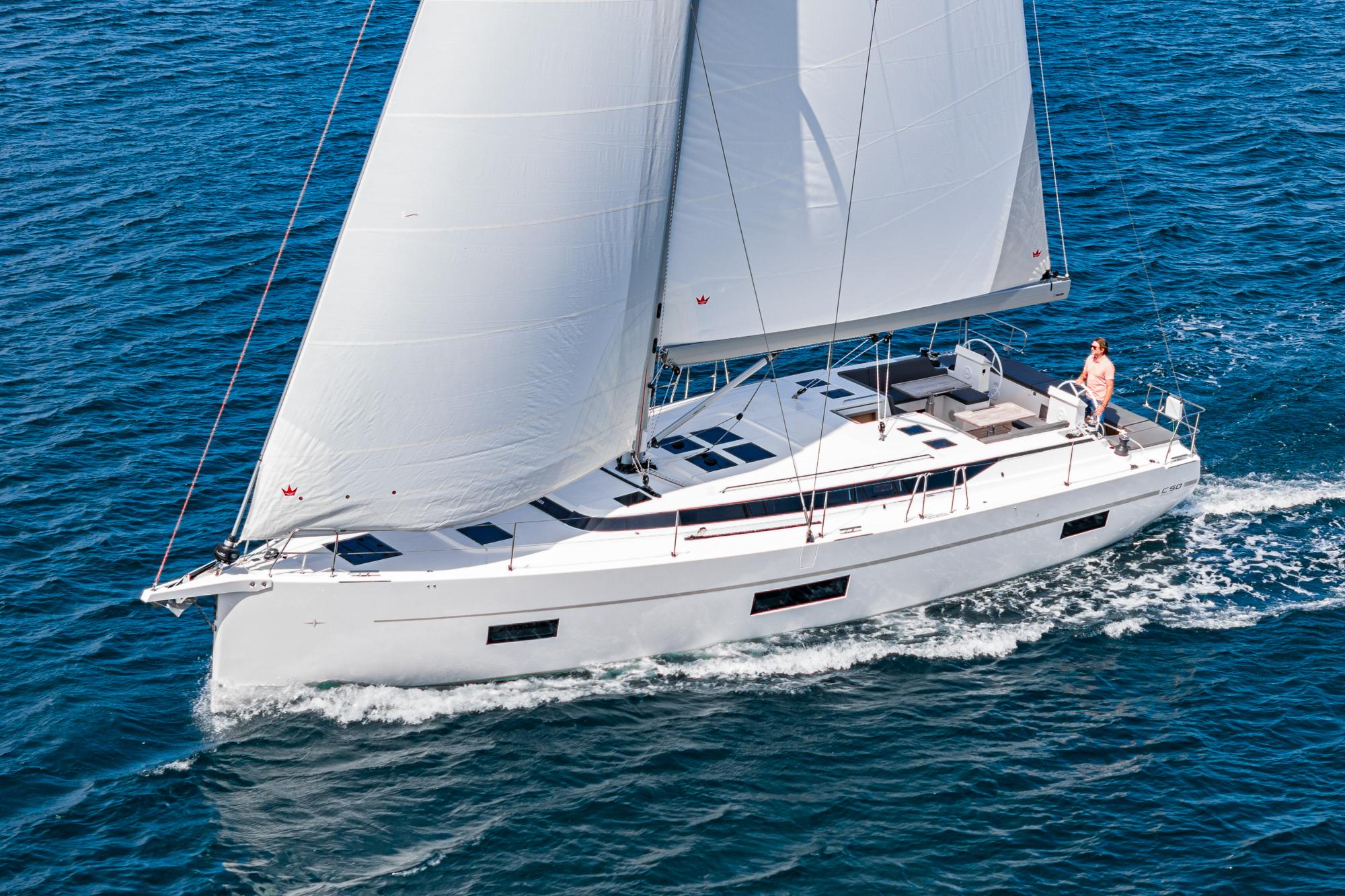 Bavaria-C50 2024-This could be yours CA-US-2024 Bavaria C50 sailing yacht cruising on open water.-9654457 | Thumbnail