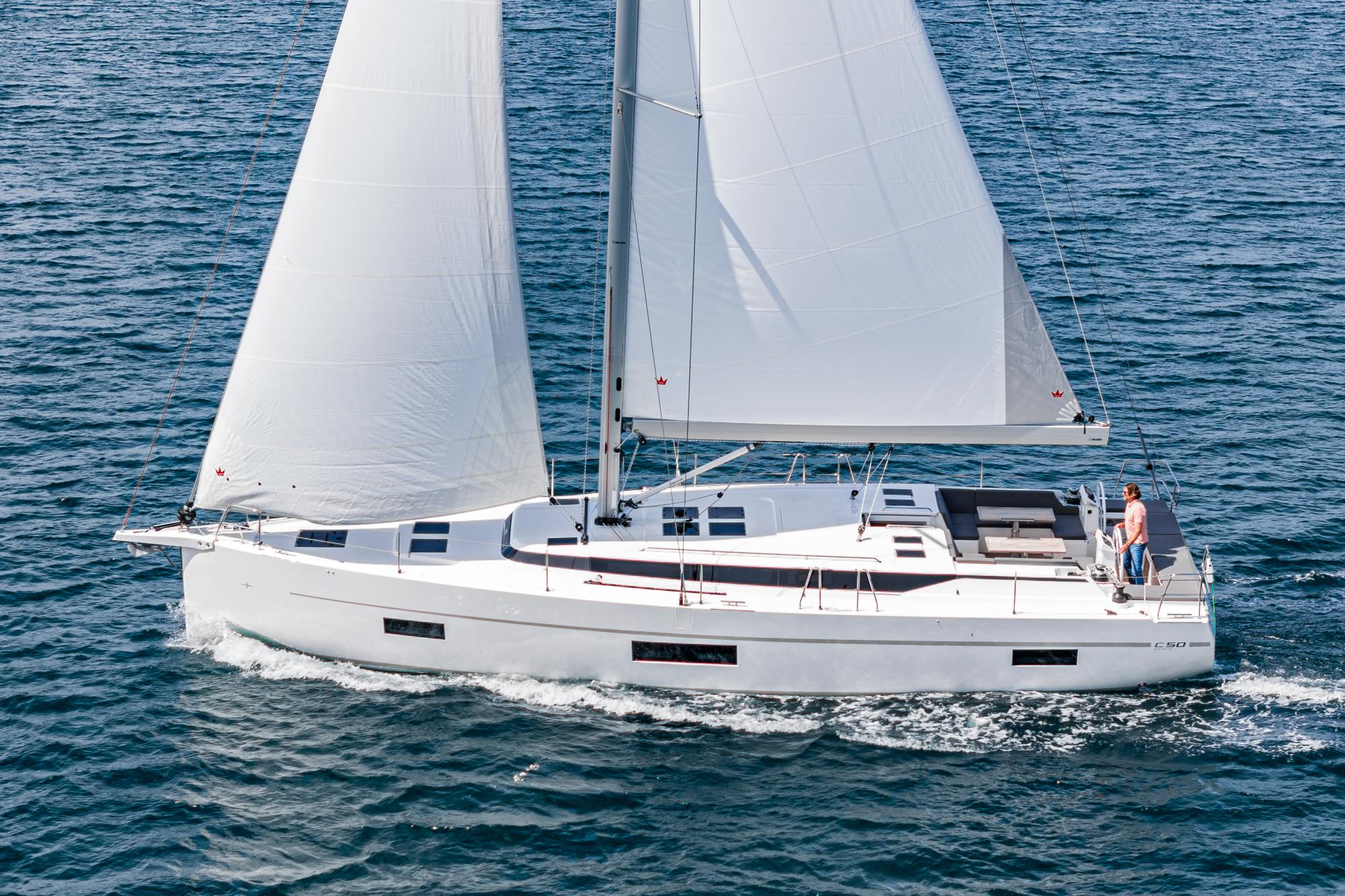 Bavaria-C50 2024-This could be yours CA-US-2024 Bavaria C50 sailing yacht cruising on open water.-9654457 | Thumbnail