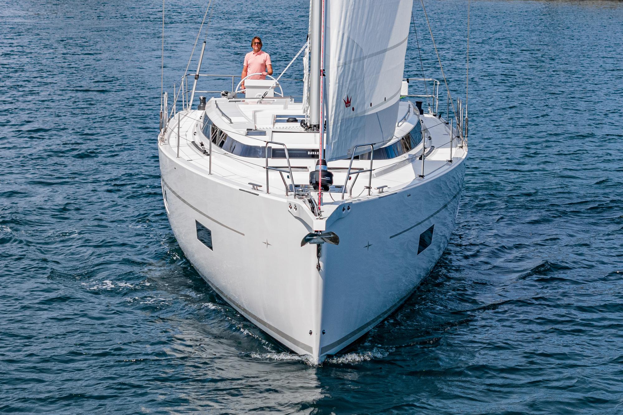 Bavaria-C50 2024-This could be yours CA-US-2024 Bavaria C50 yacht sailing on open water, front view.-9654457 | Thumbnail