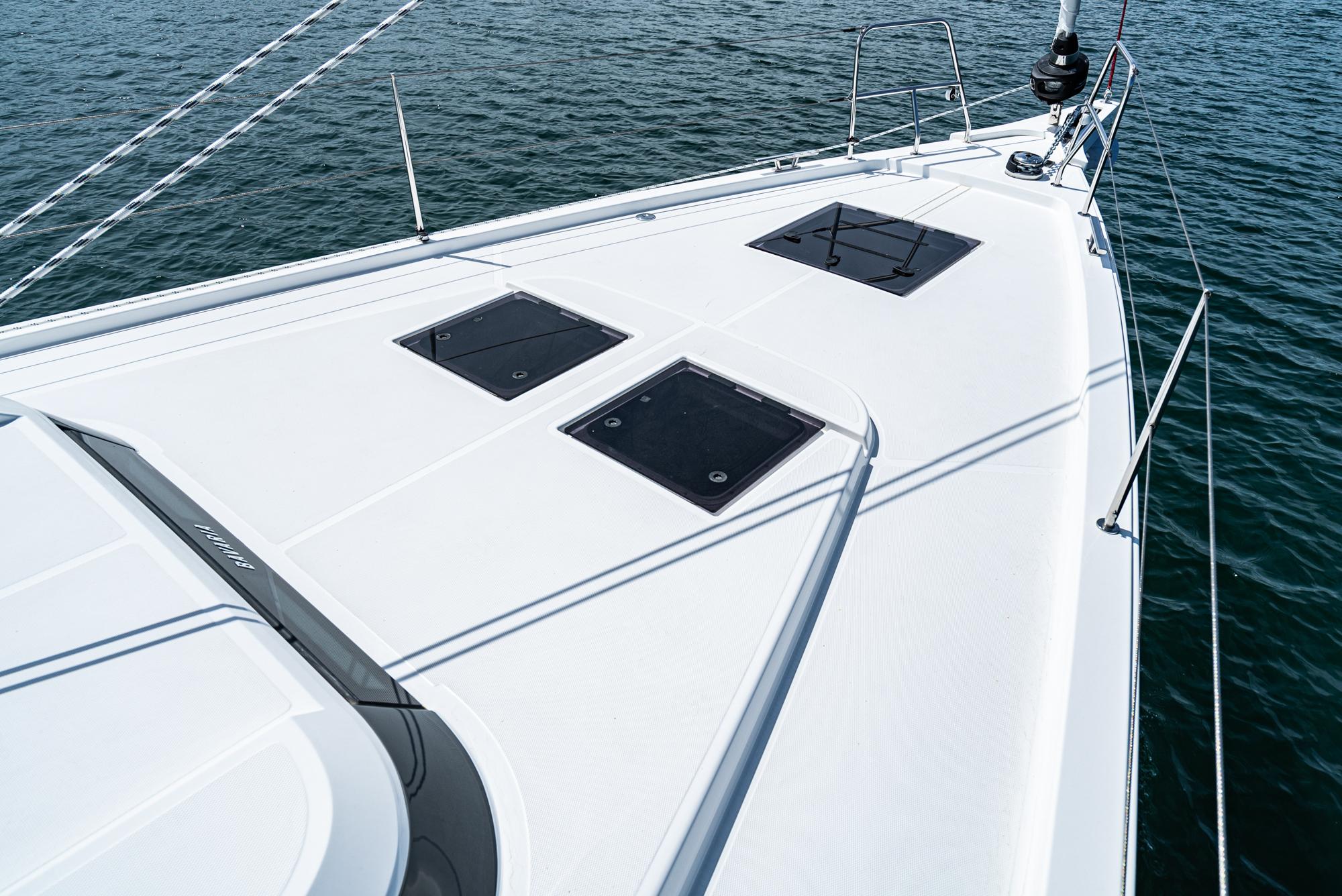 Bavaria-C50 2024-This could be yours CA-US-2024 Bavaria C50 yacht deck with sleek design and ocean view.-9654457 | Thumbnail