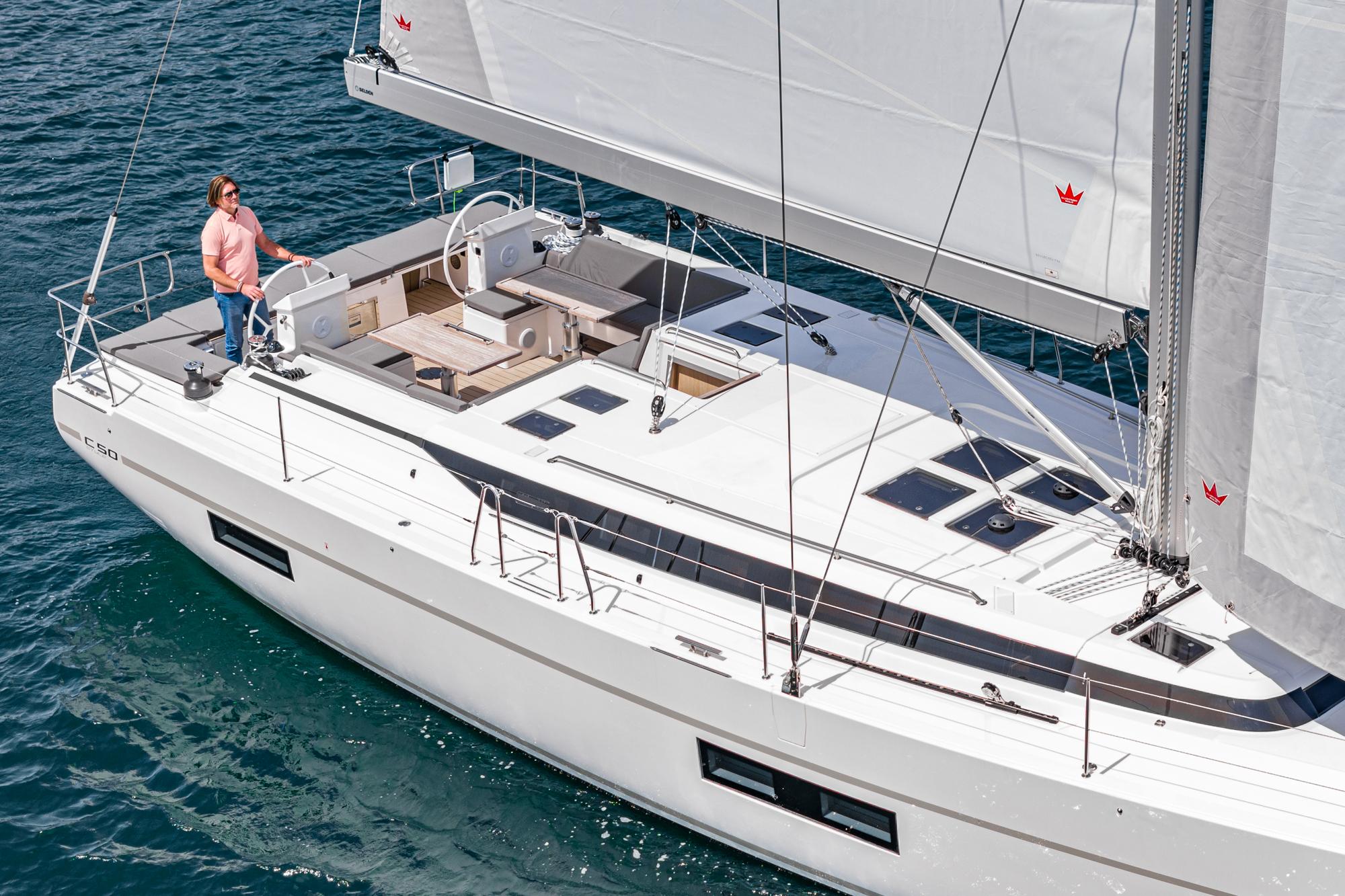 Bavaria-C50 2024-This could be yours CA-US-2024 Bavaria C50 yacht sailing on clear blue water.-9654457 | Thumbnail