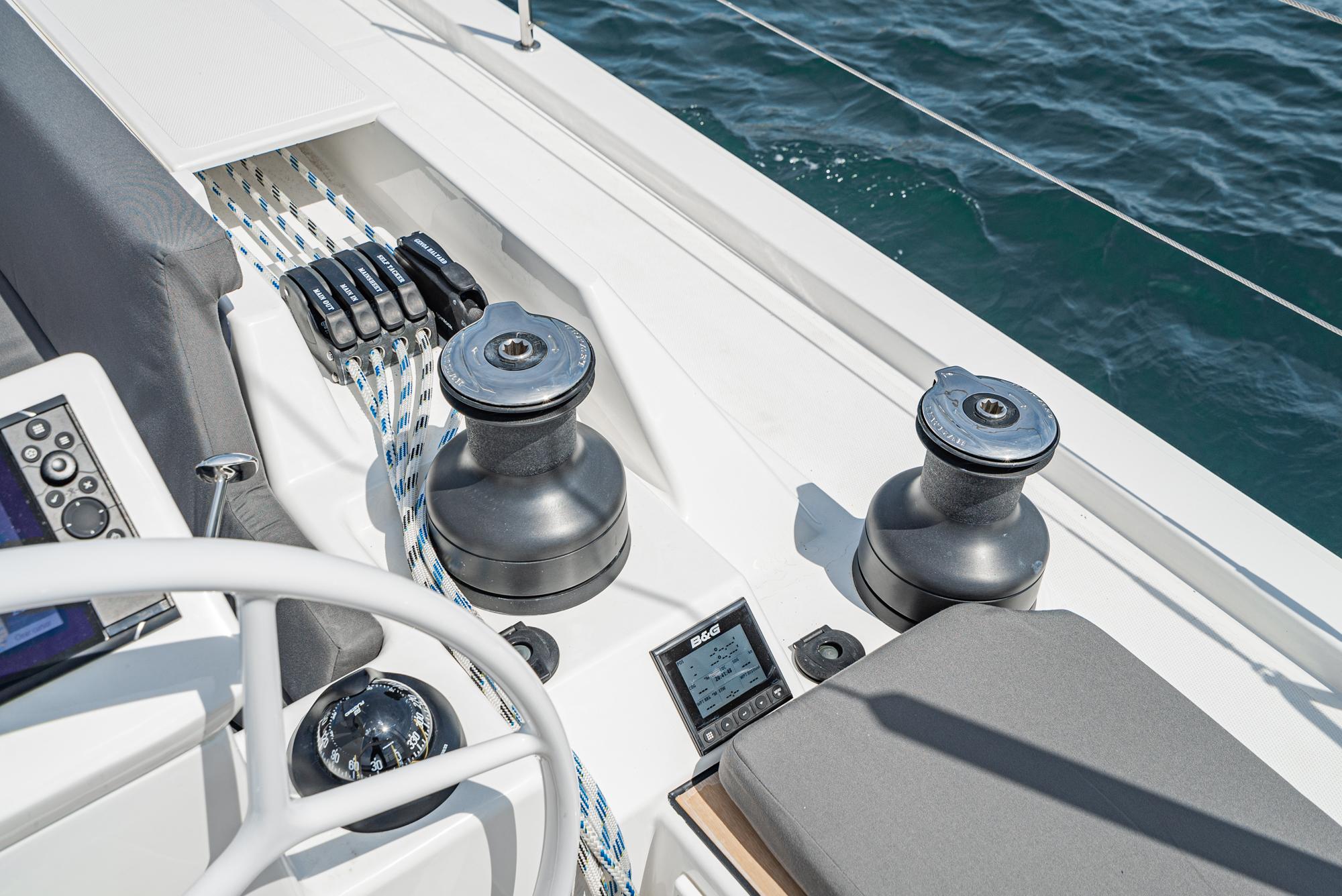 Bavaria-C50 2024-This could be yours CA-US-2024 Bavaria C50 yacht deck with winches and navigation equipment.-9654457 | Thumbnail