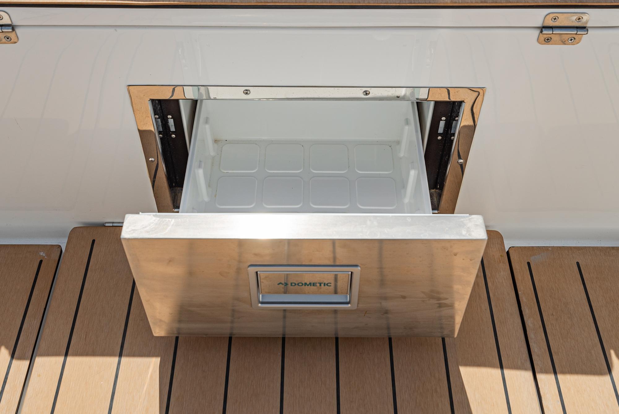 Bavaria-C50 2024-This could be yours CA-US-Bavaria C50 2024 yacht with open Dometic drawer fridge on deck.-9654457 | Thumbnail