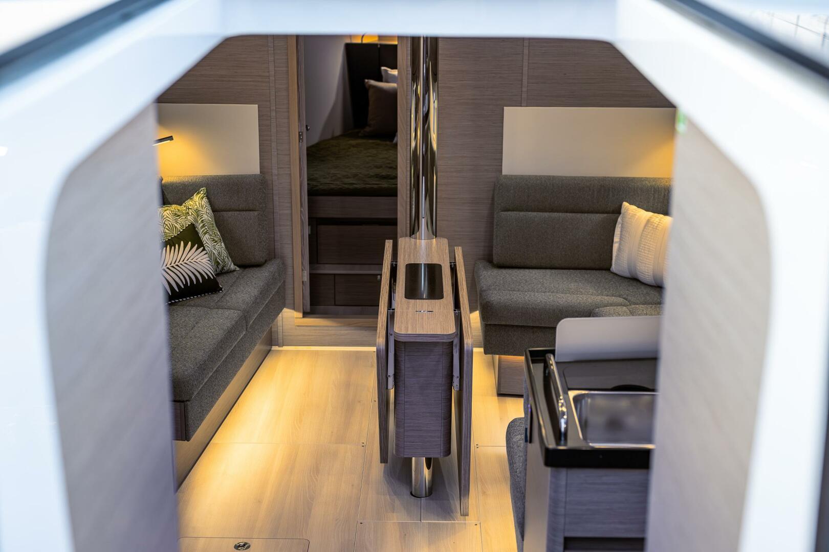 Hanse-418 2023-SEA #304 IN STOCK WA-US-Luxurious interior of 2023 Hanse 418 yacht with modern seating and elegant design.-9568627 | Thumbnail