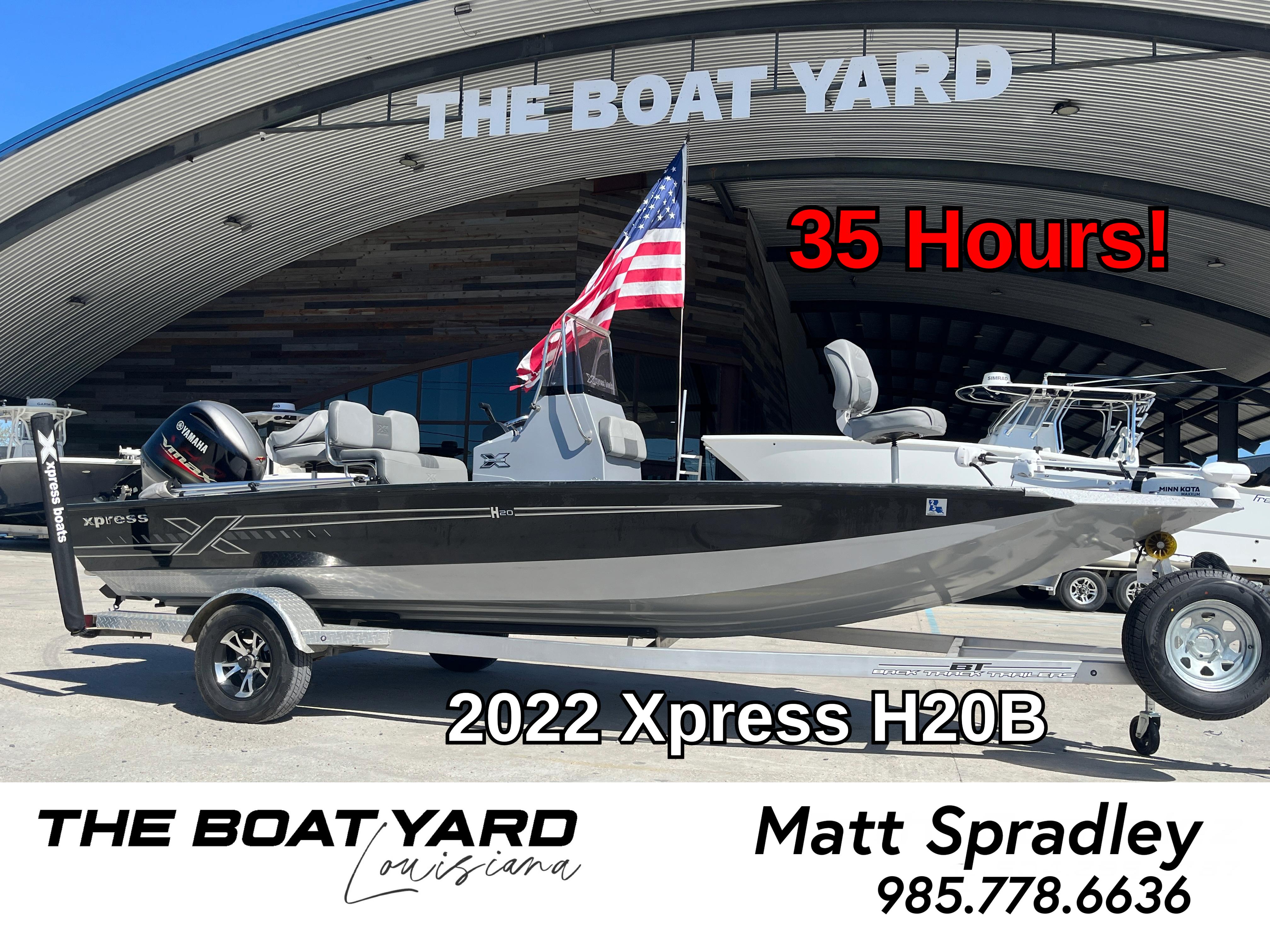 2022 Xpress H20B Bay Boat at The Boat Yard, Louisiana, with 35 hours of use.