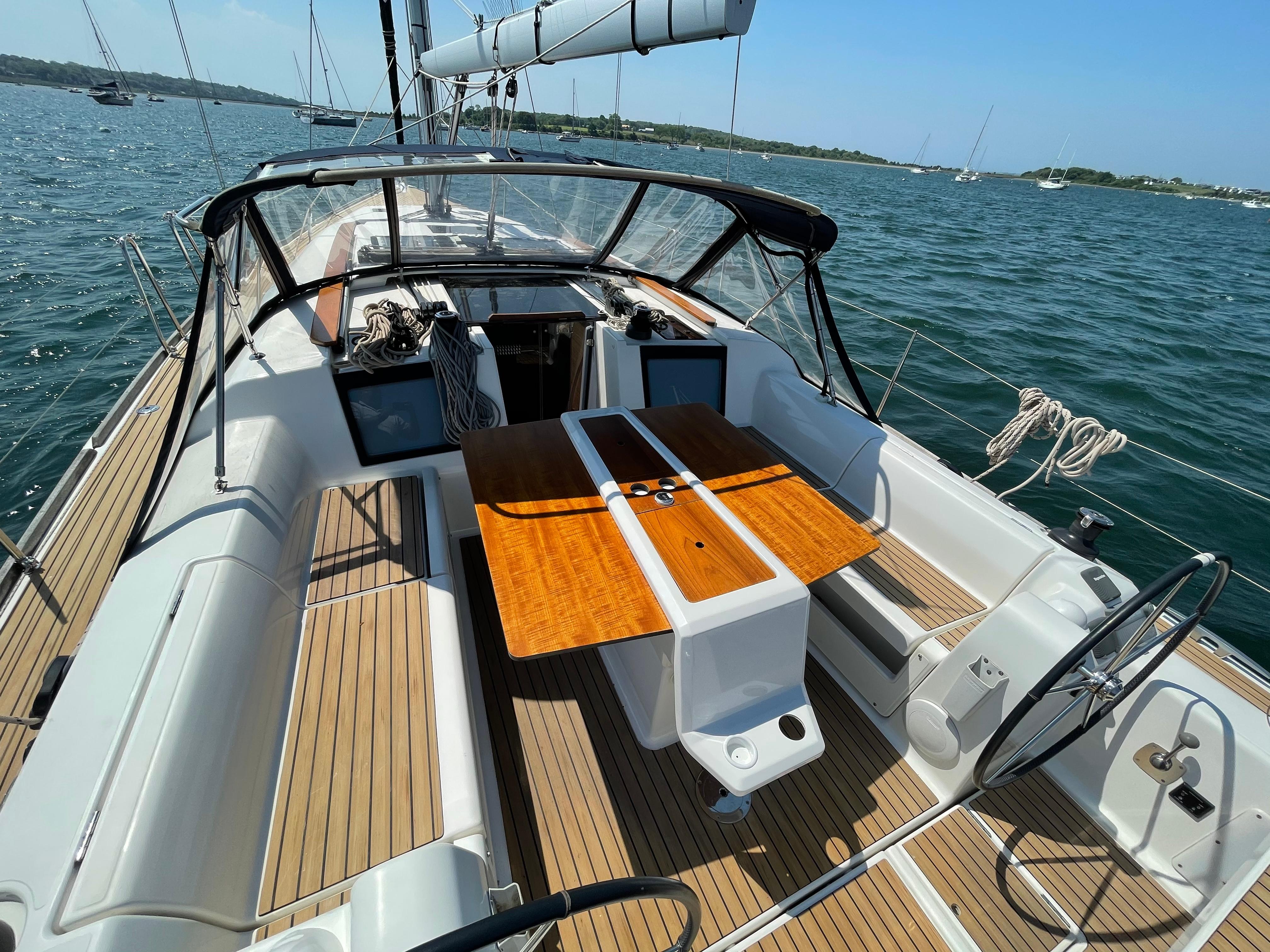 Serenity Yacht Photos Pics Cockpit Table