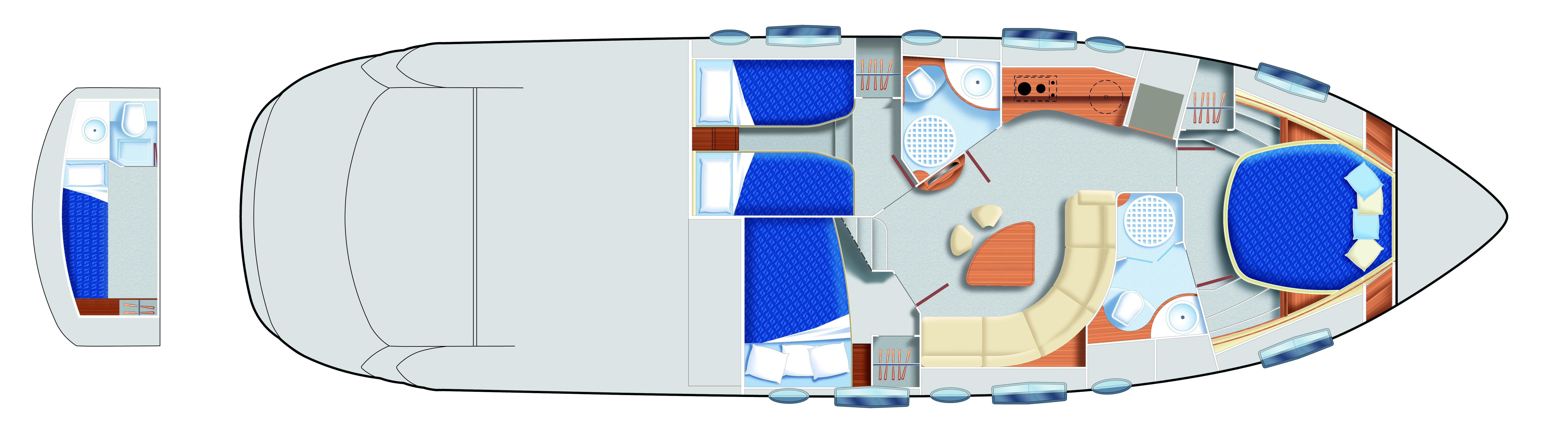 Manufacturer Provided Image: Pershing 50.1 Lower Deck Layout Plan