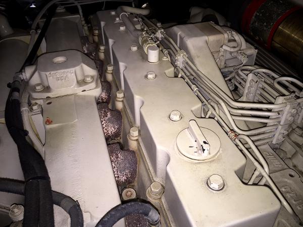 Engine of a 1999 Bluewater 5800, close-up view.