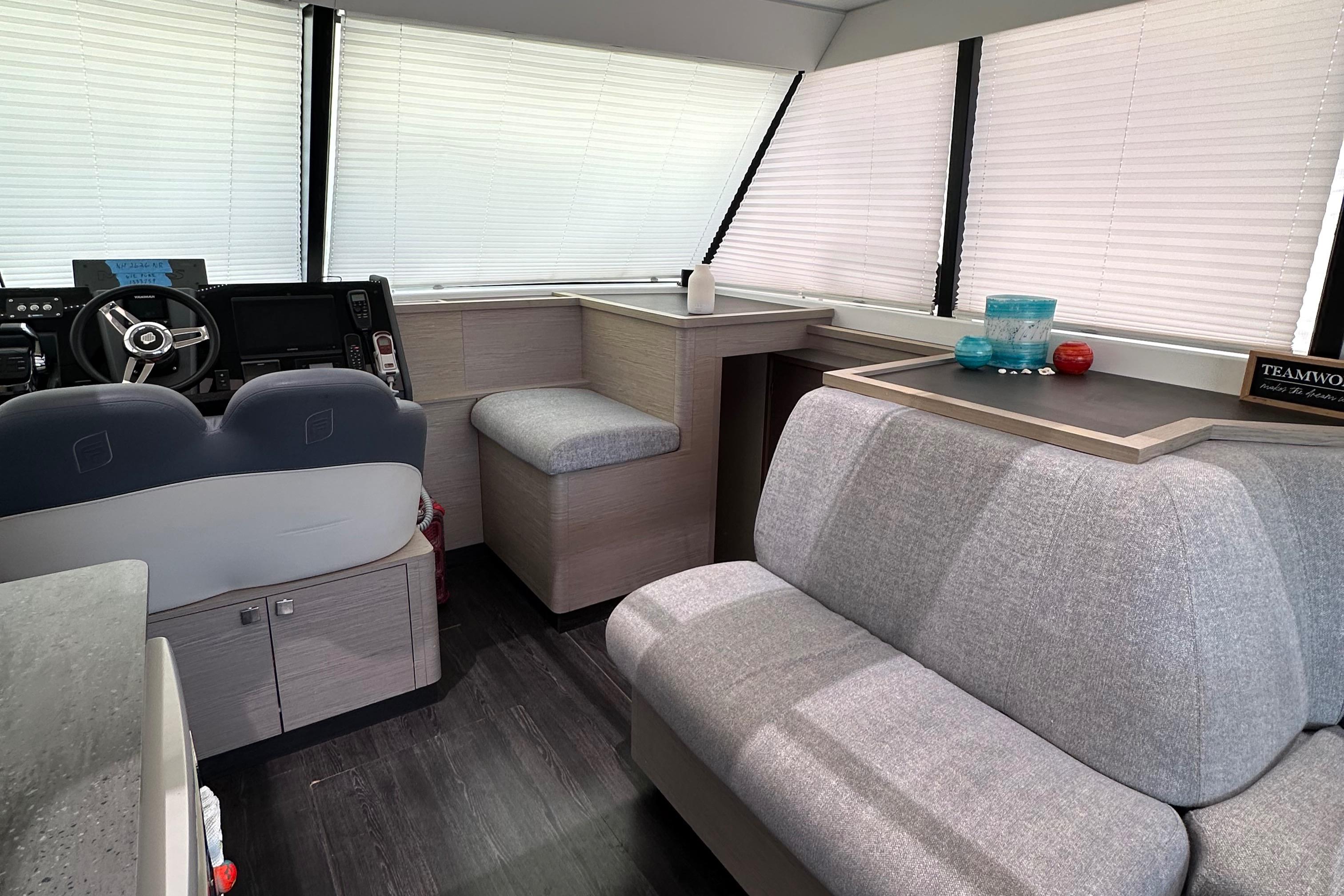 Fountaine Pajot-MY4.S 2021-Vie Pure SC-US-Interior of 2021 Fountaine Pajot MY4.S yacht with modern seating and helm.-9747125 | Thumbnail