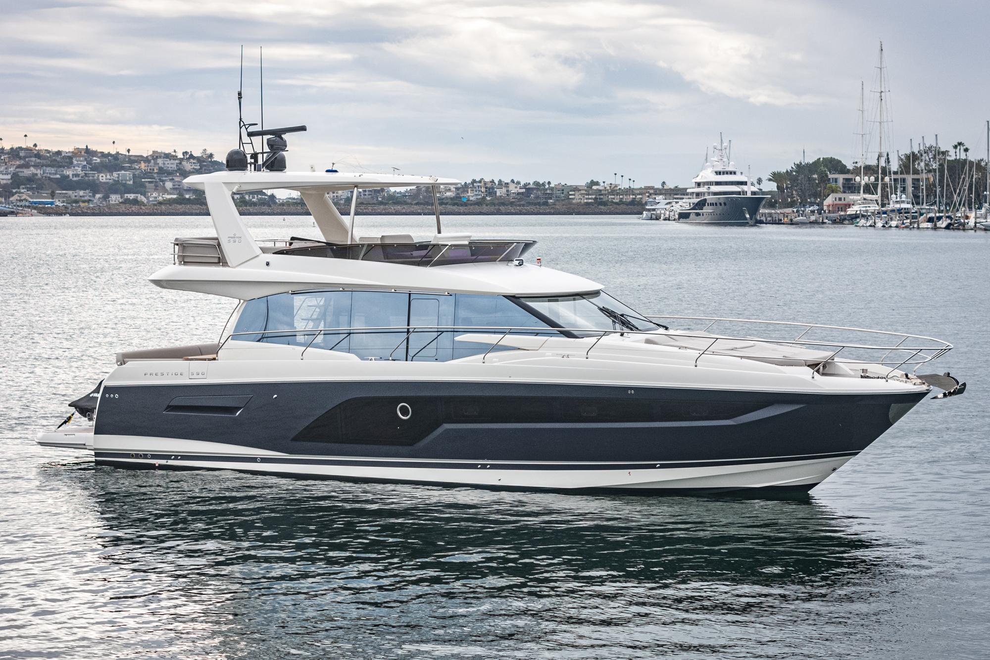 2022 Prestige 590 Fly #TBMB084LLC inventory image at Sun Country Marine Group, Newport Beach 2022 Prestige 590 Fly #TBMB084LLC inventory image at Sun Country Marine Group, Newport Beach
