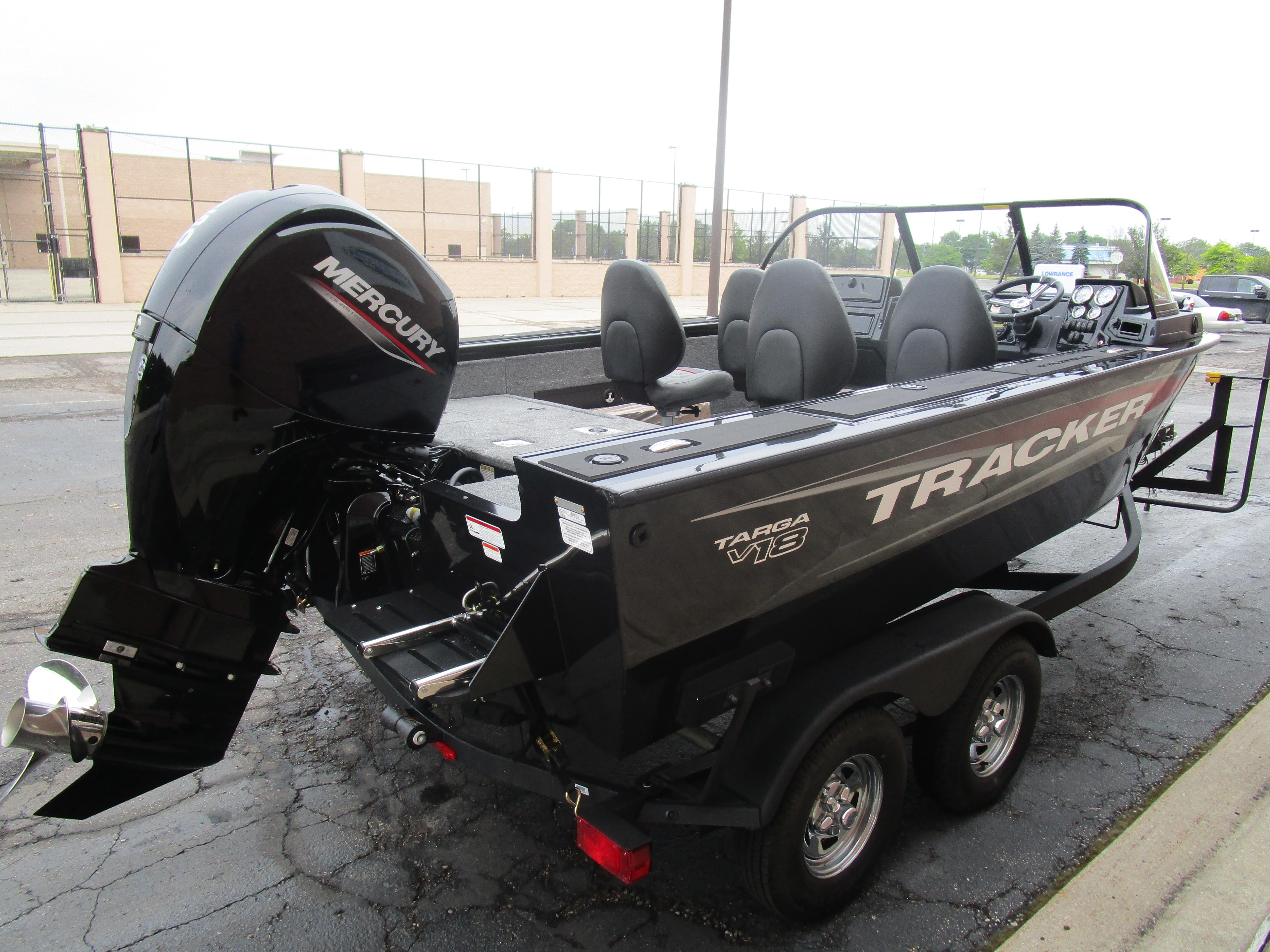2026 Tracker Targa 18 WT boat with Mercury engine on trailer.