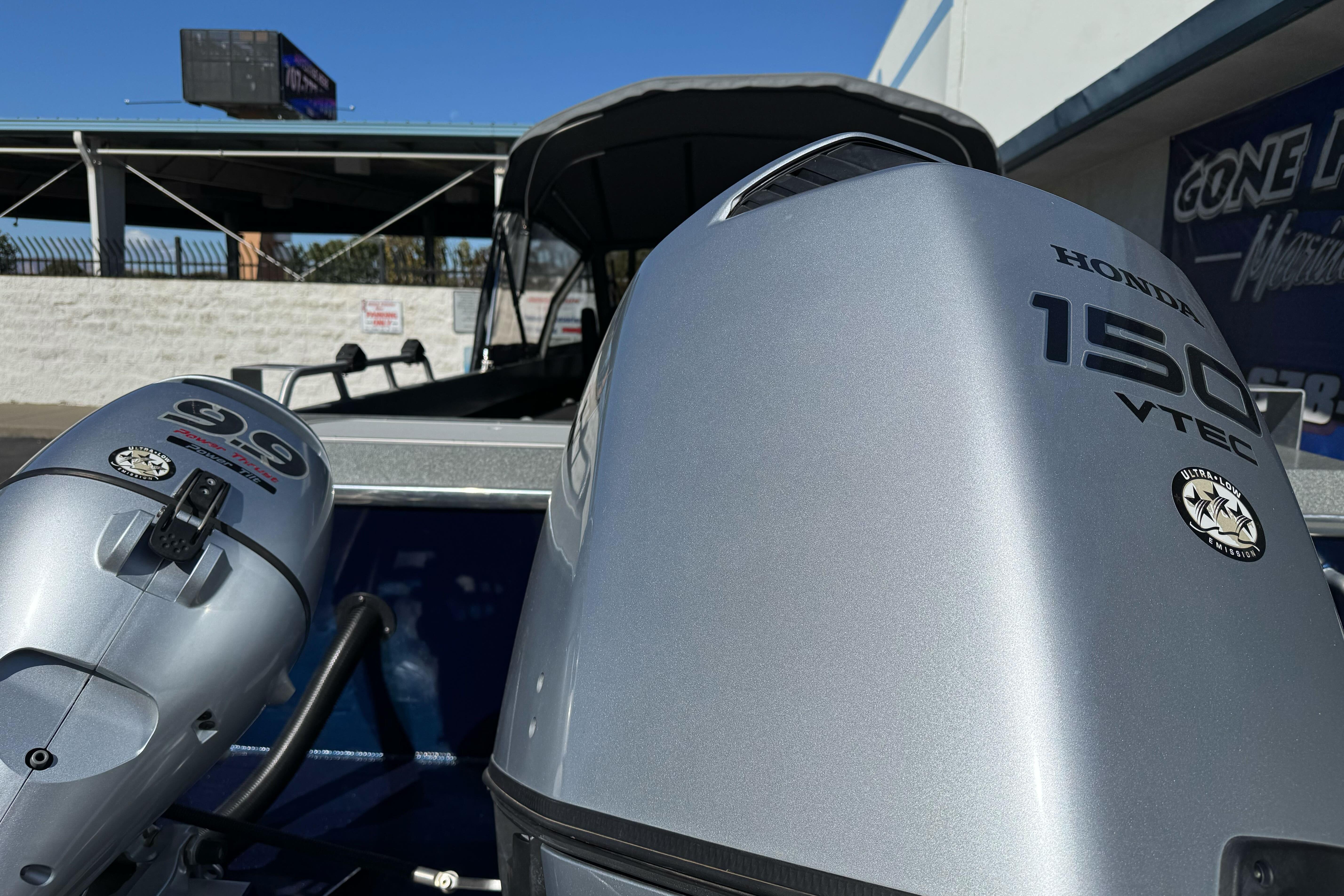 2023 North River 21 X 84 Seahawk with Honda 150 VTEC outboard motor.