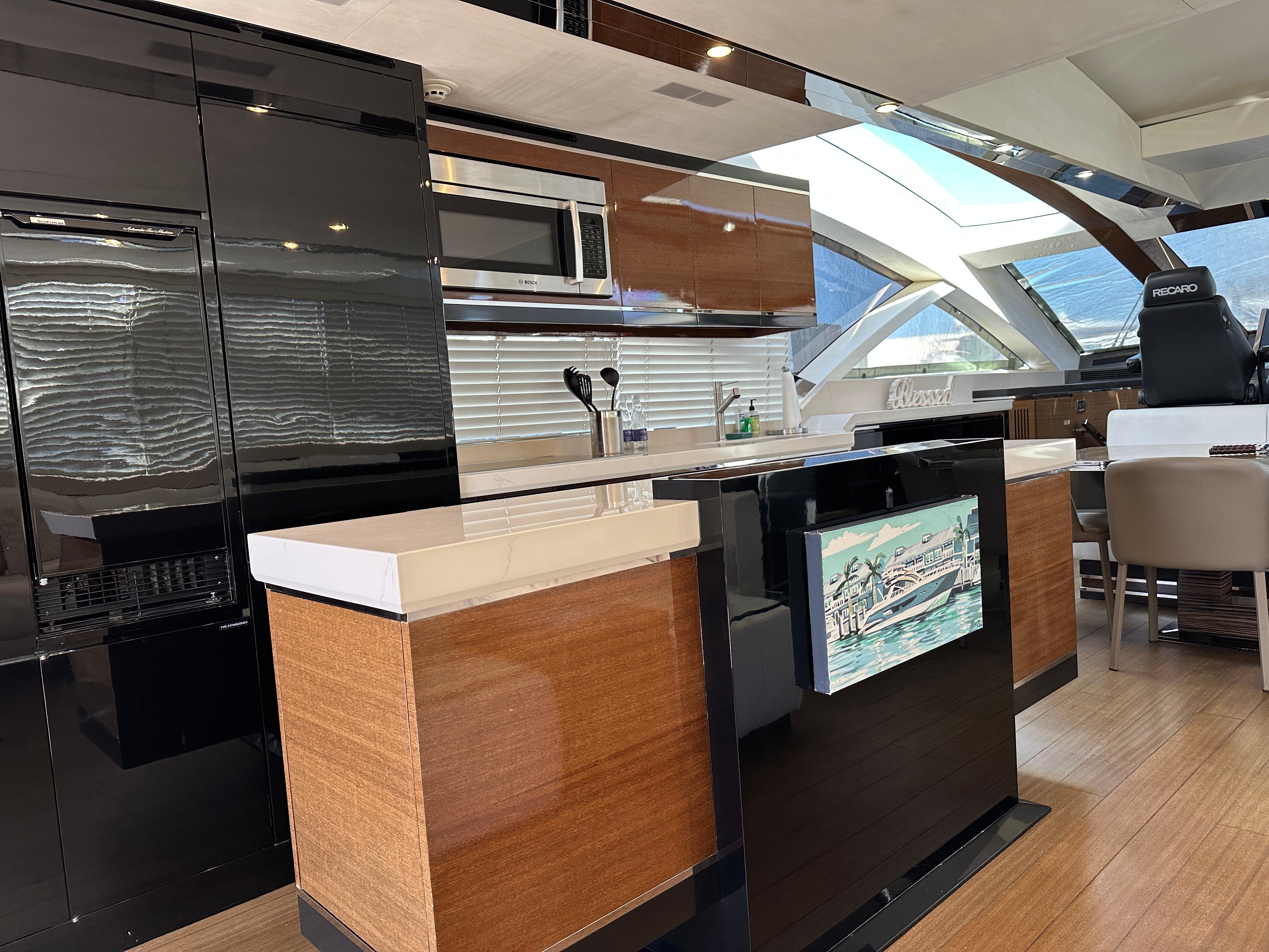 Cheoy Lee-Alpha 87 Express Sportbridge 2014-BBELLA FL-US-Luxurious interior of 2014 Cheoy Lee Alpha 87 Express Sportbridge yacht kitchen.-9807207 | Thumbnail