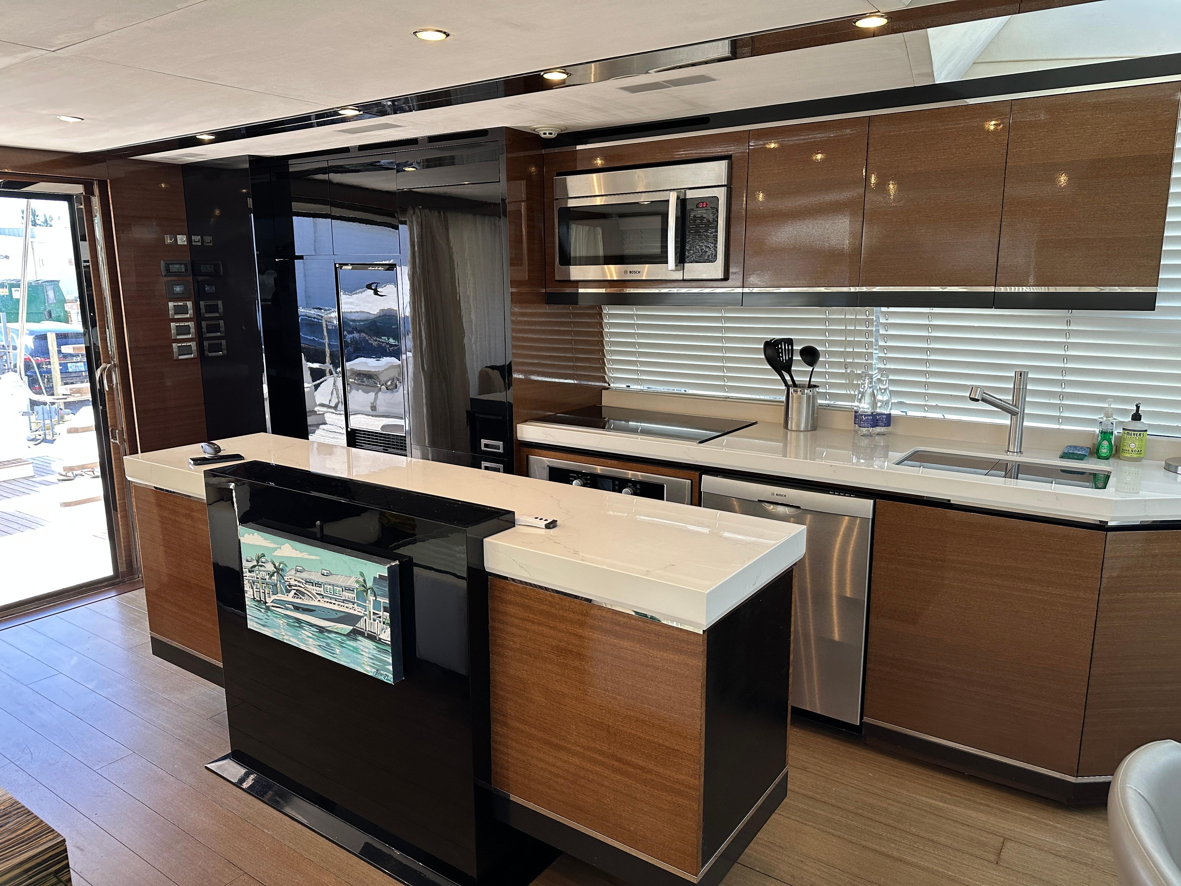Cheoy Lee-Alpha 87 Express Sportbridge 2014-BBELLA FL-US-Luxurious kitchen interior of 2014 Cheoy Lee Alpha 87 Express Sportbridge yacht.-9807207 | Thumbnail