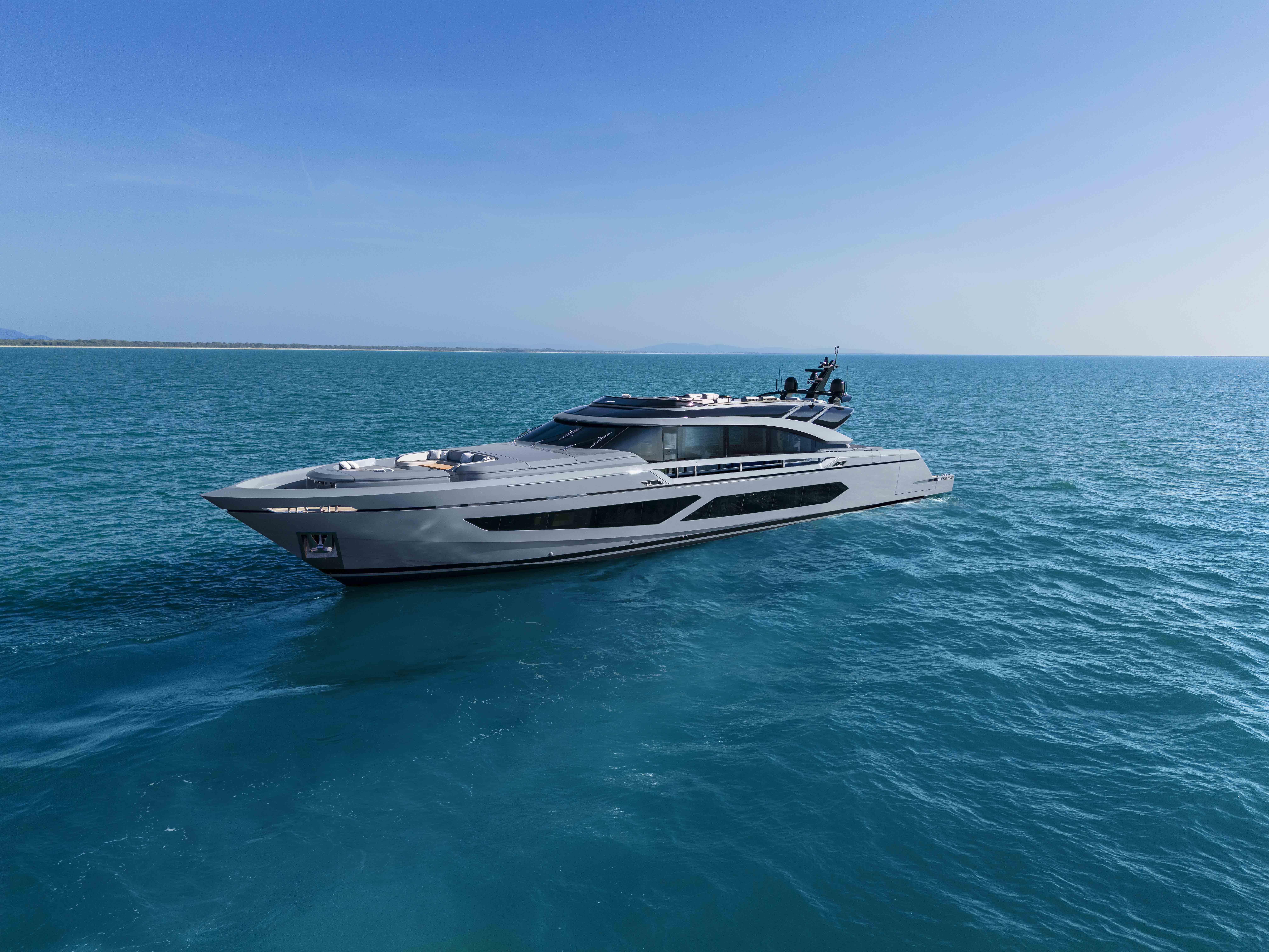 AB Yachts 120' WRAITH - Exterior profile photo on water