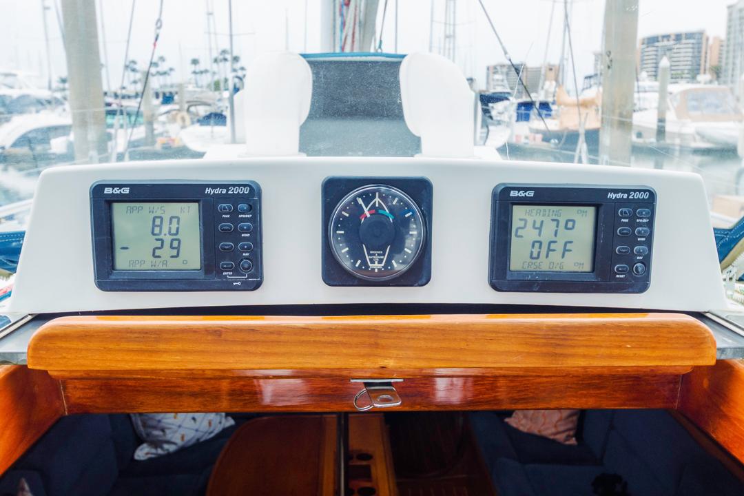 J Boats-46 2001-Lark US-Control panel of a 2001 J Boats 46 sailboat with navigation instruments.-9774775 | Thumbnail