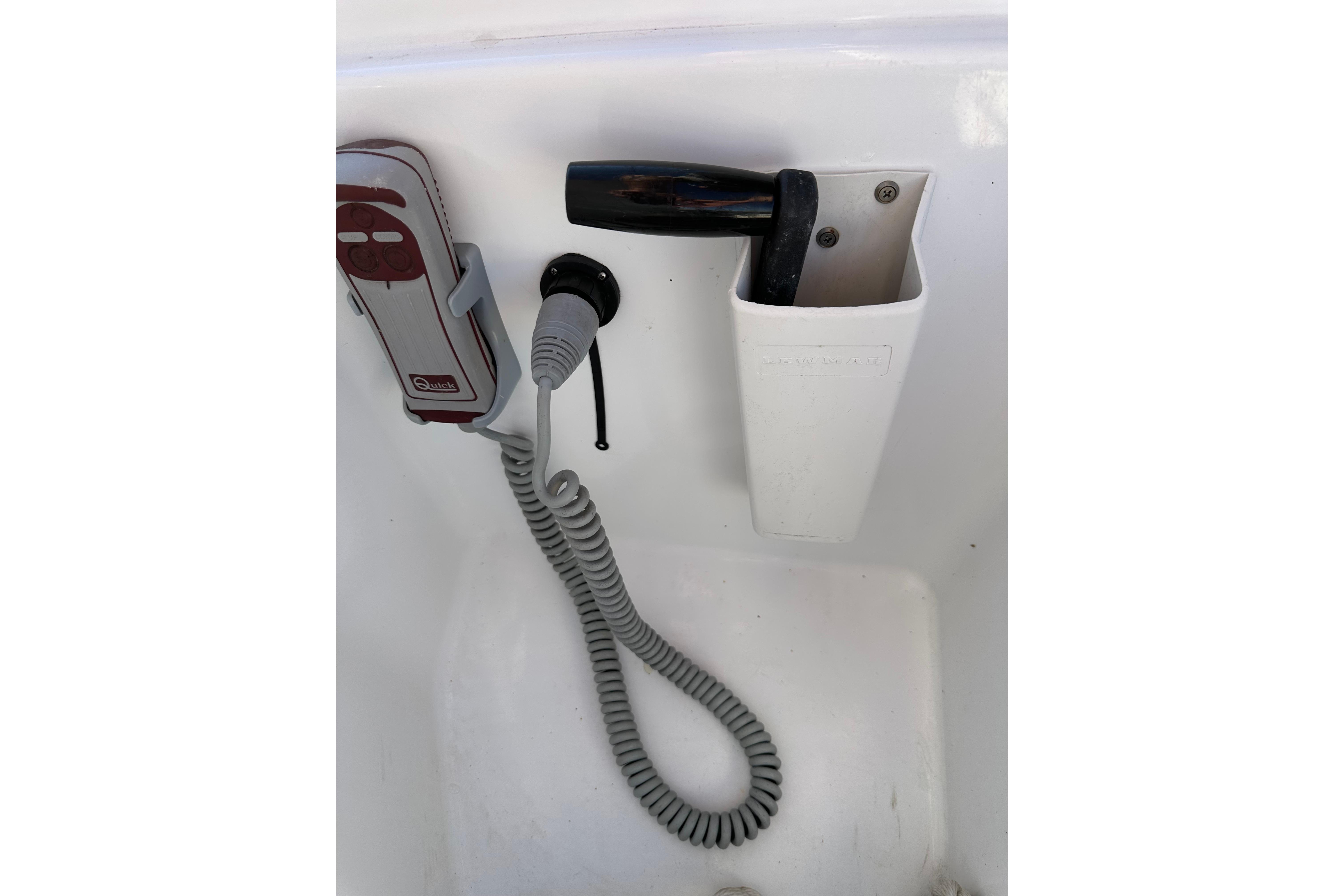 Cockpit controls of a 2021 Jeanneau Sun Odyssey 349 sailboat.