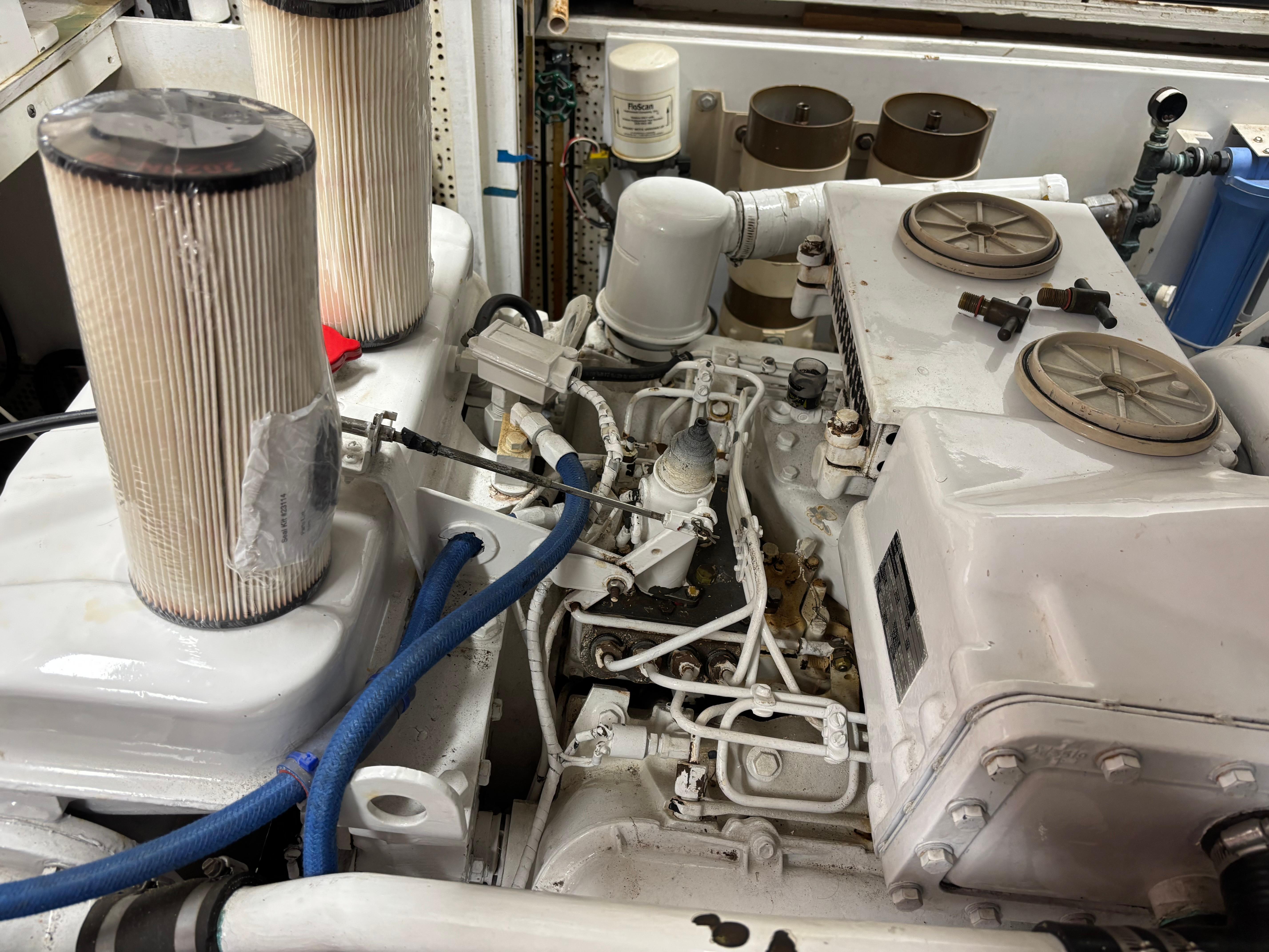 DeFever-53 POC 1987 -WA-US-Engine room of a 1987 DeFever 53 POC yacht, showcasing mechanical components.-9787461 | Thumbnail