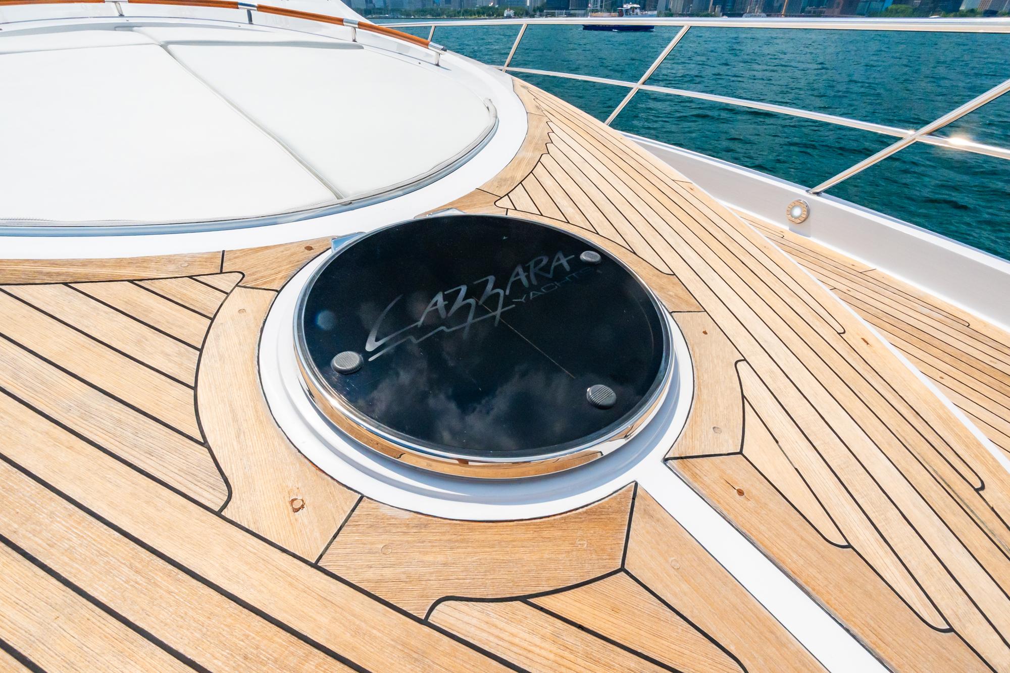 Lazzara-78 LSX TWIN ENGINES 2010-LATITUDE IL-US-Luxury Lazzara 78 LSX yacht deck with sleek wood finish, 2010 model.-9307533 | Thumbnail