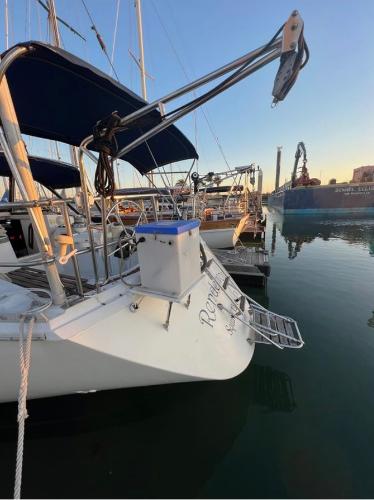 1985 Gib'Sea 126 sailboat docked at marina during sunset.