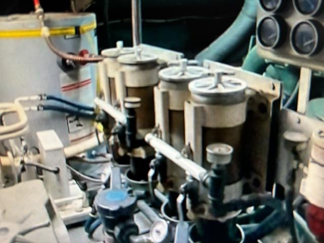 Bertram-58 Motor Yacht 1977-K Bear FL-US-Engine room of 1977 Bertram 58 Motor Yacht with fuel filters and gauges.-9617651 | Thumbnail