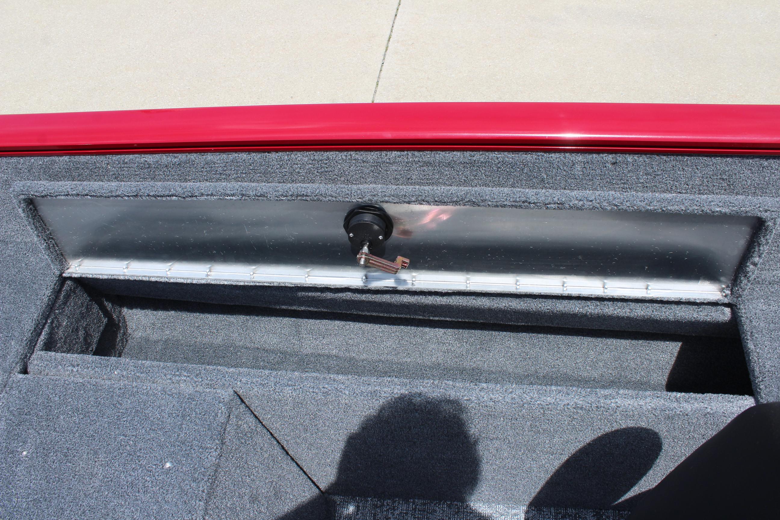 2025 Tracker Pro Guide V-175 Combo boat interior storage compartment.