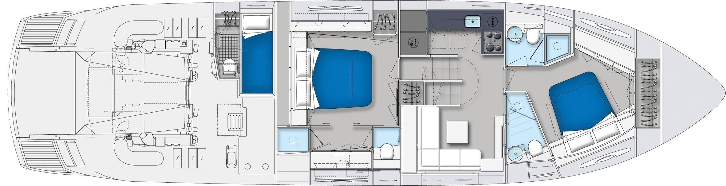 Manufacturer Provided Image: Manufacturer Provided Image: Pershing 62 3 Cabin Layout Plan