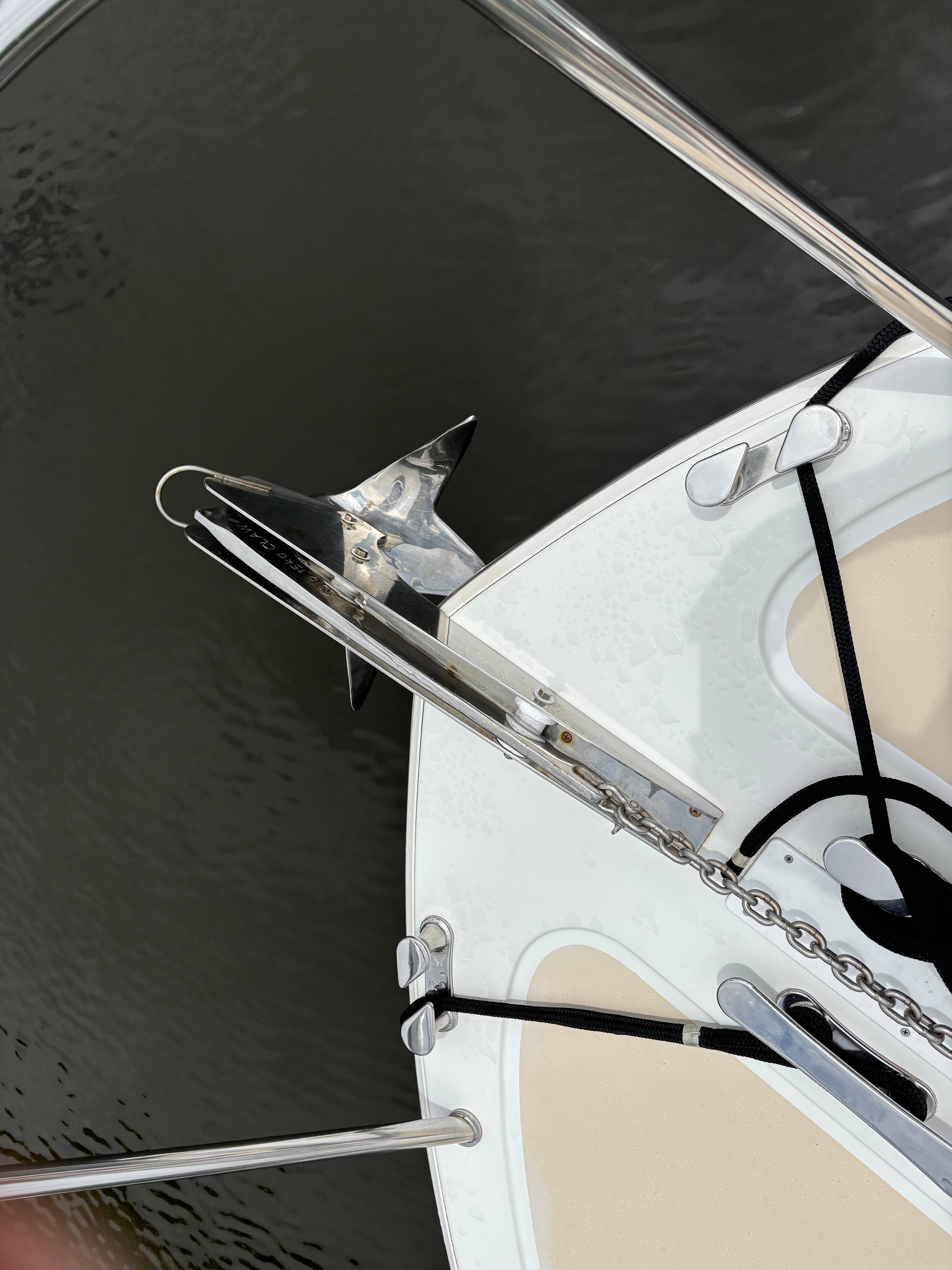 MJM-34z Express HT 2006-Zest MD-US-Anchor and bow of 2006 MJM 34z Express HT boat on water.-9817750 | Thumbnail