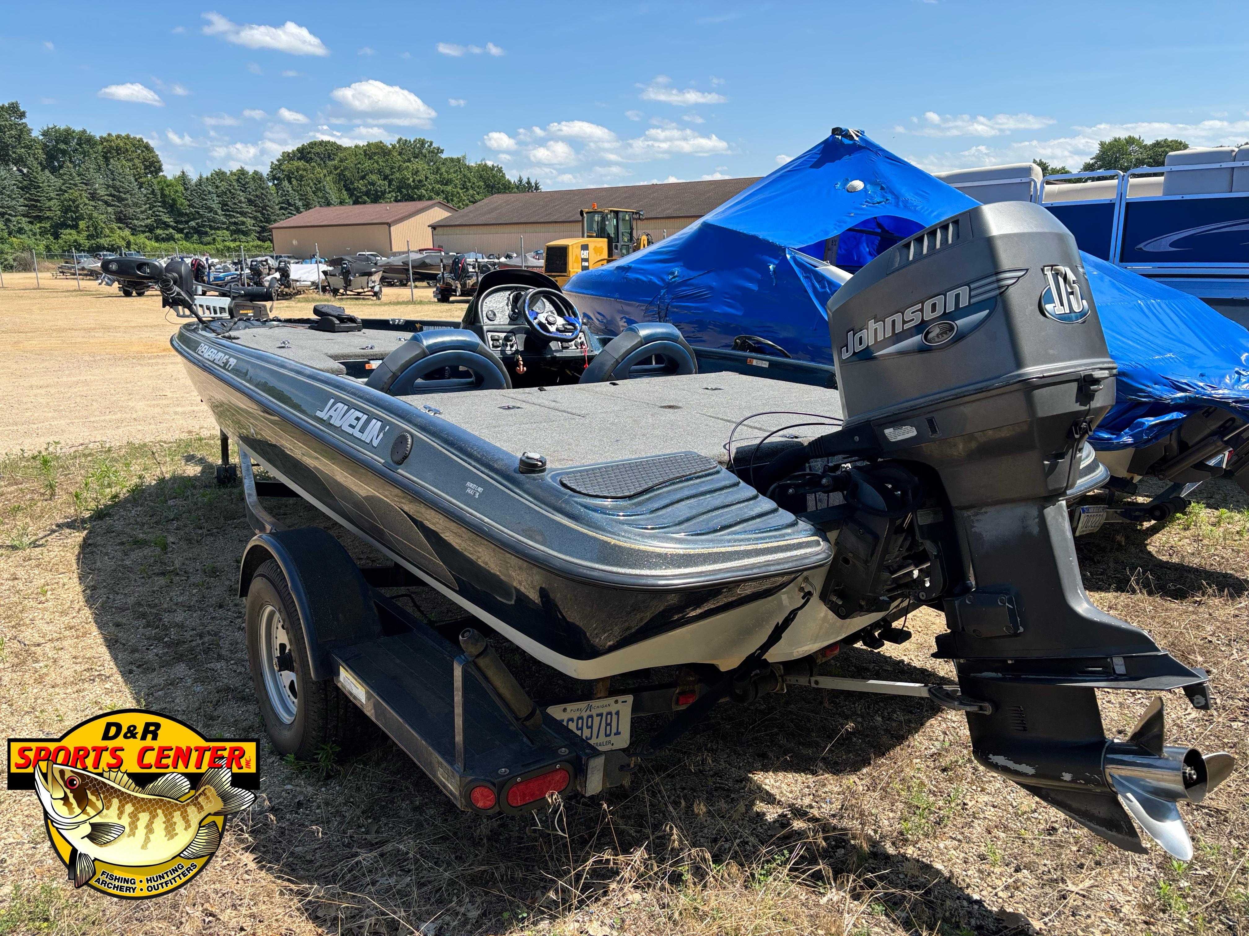 1999 Javelin Renegade 19 SC boat with Johnson outboard motor at D&R Sports Center.