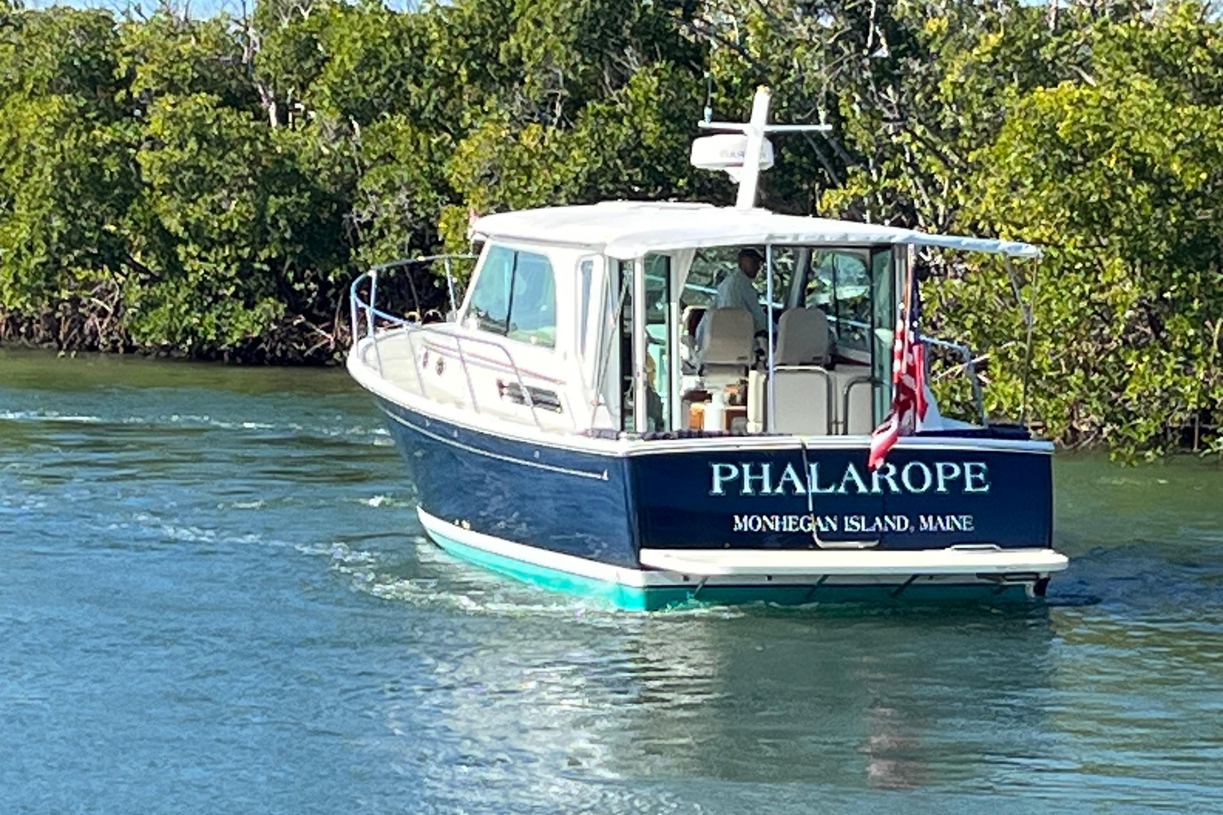2017 Back Cove 37 boat u0022Phalaropeu0022 cruising near Monhegan Island, Maine.